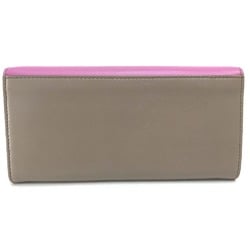 Salvatore Ferragamo JL-22 C272 Tricolor Long Wallet Beige x Purple x White GoldHardware