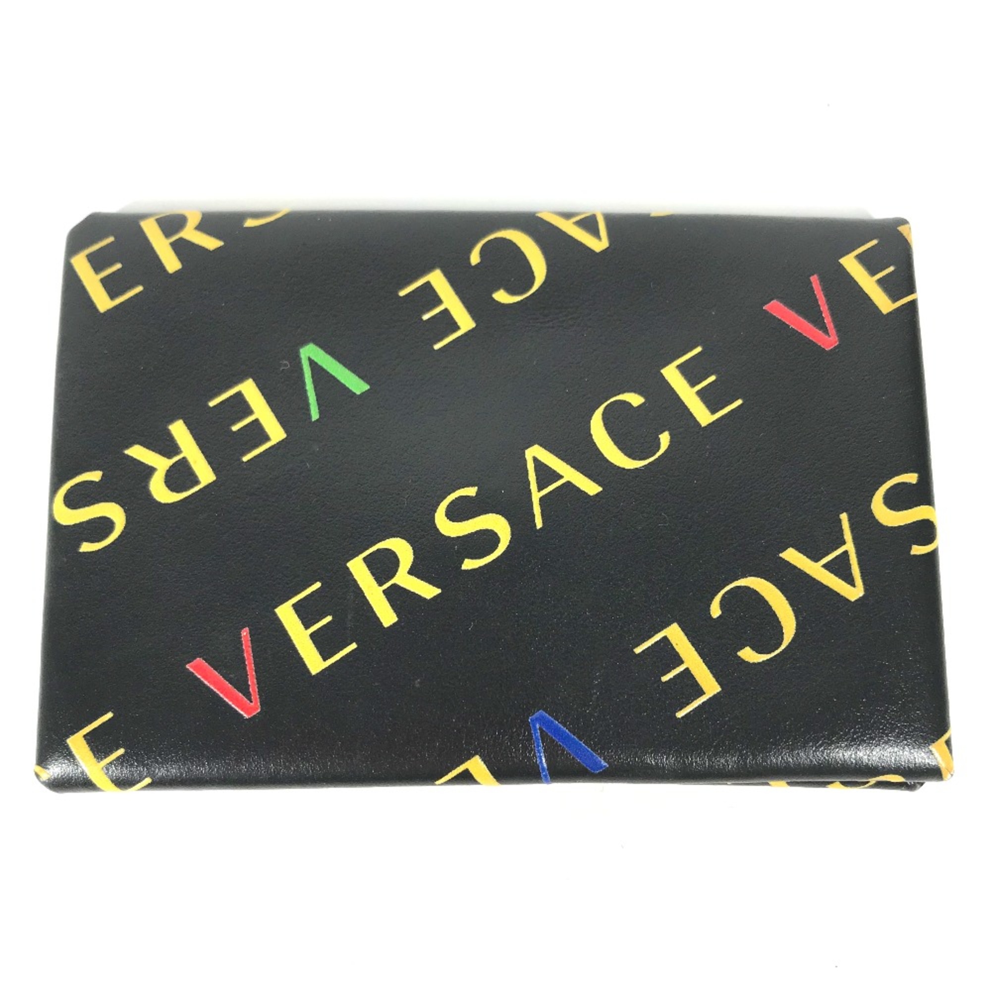 Versace Two fold Business Card Holder Pass Case Card Case Multicolore