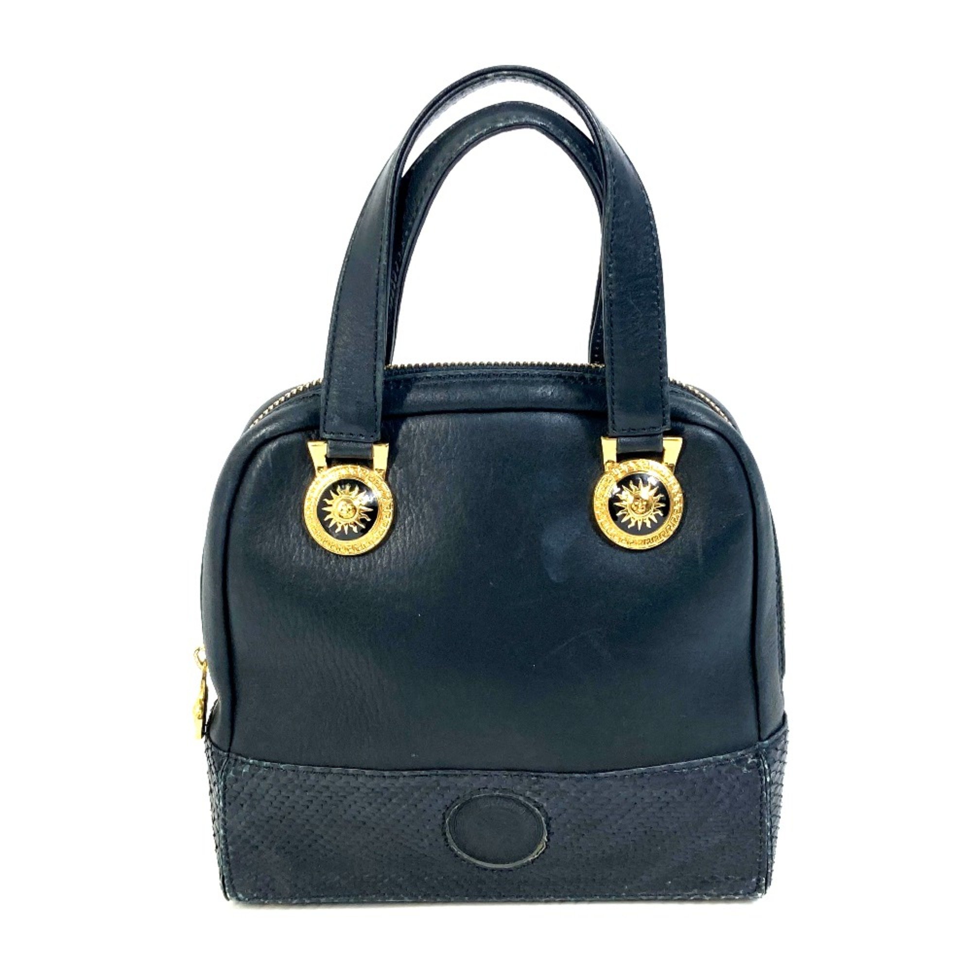 Versace Mini bag Bag Sunburst Hand Bag Black GoldHardware