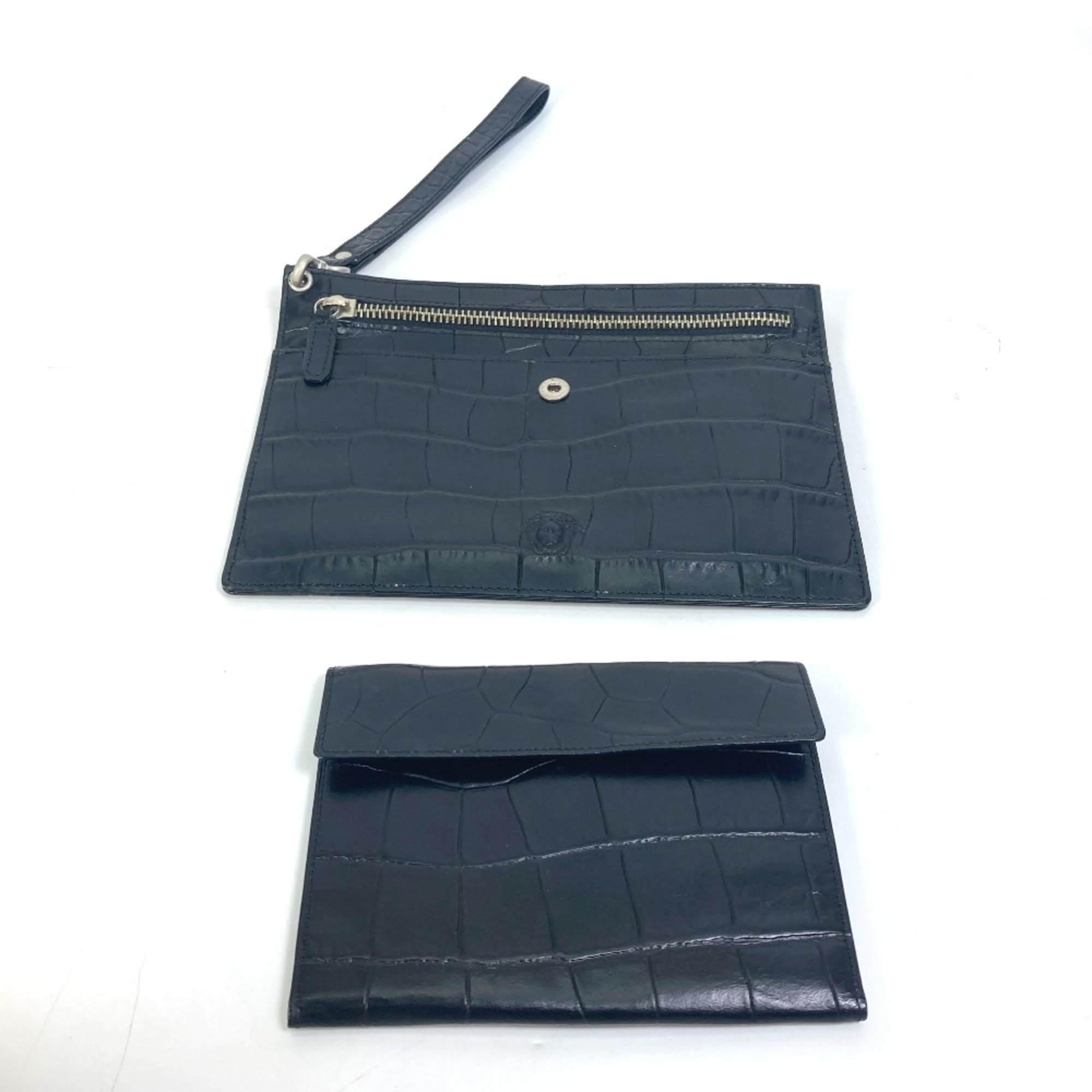 Versace Pouch bag with strap Clutch bag Black