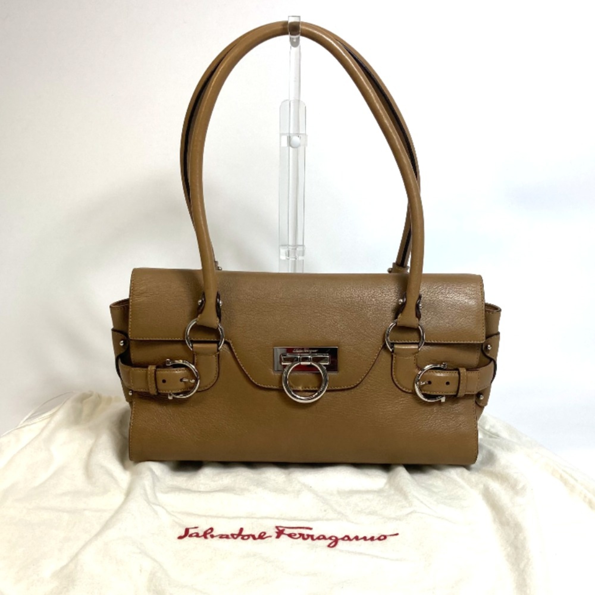 Salvatore Ferragamo DY-21 4862 Gancini Bag Shoulder Bag Tote Bag Shoulder Bag Brown