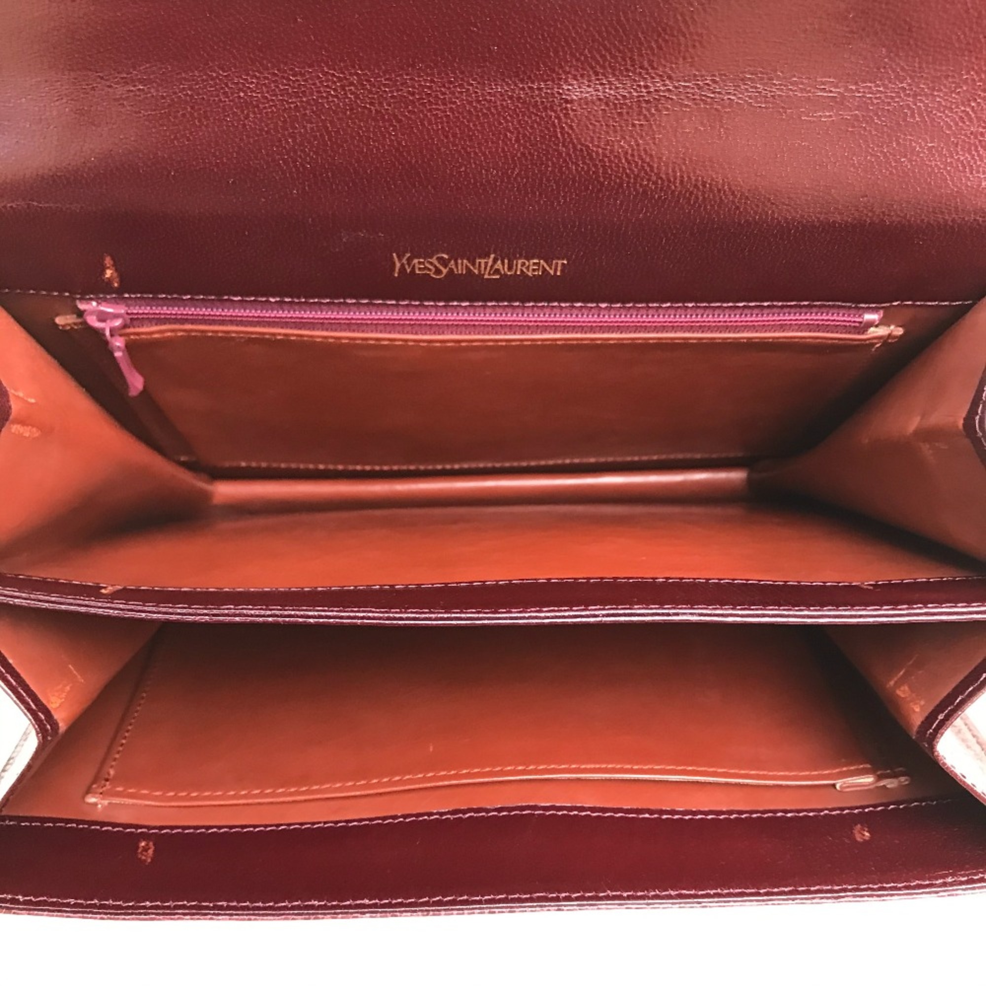 Yves Saint Laurent Bag 2WAY Hand Bag Shoulder Bag Red