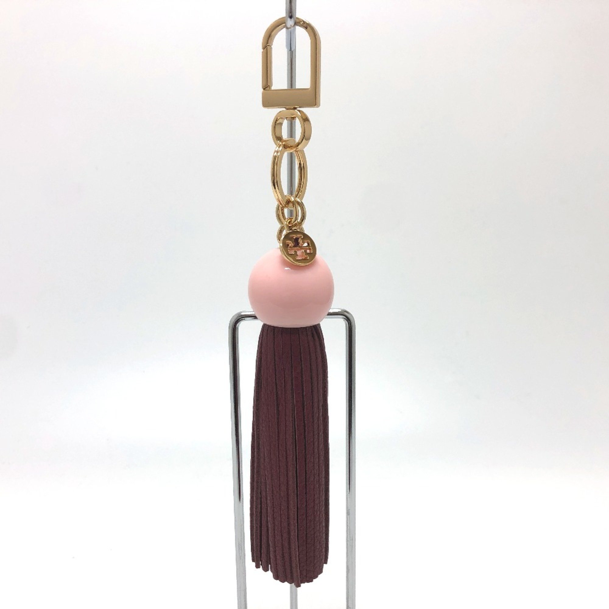 Tory Burch Key Holder Tassel Bag Charm wine-red