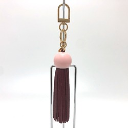 Tory Burch Key Holder Tassel Bag Charm wine-red