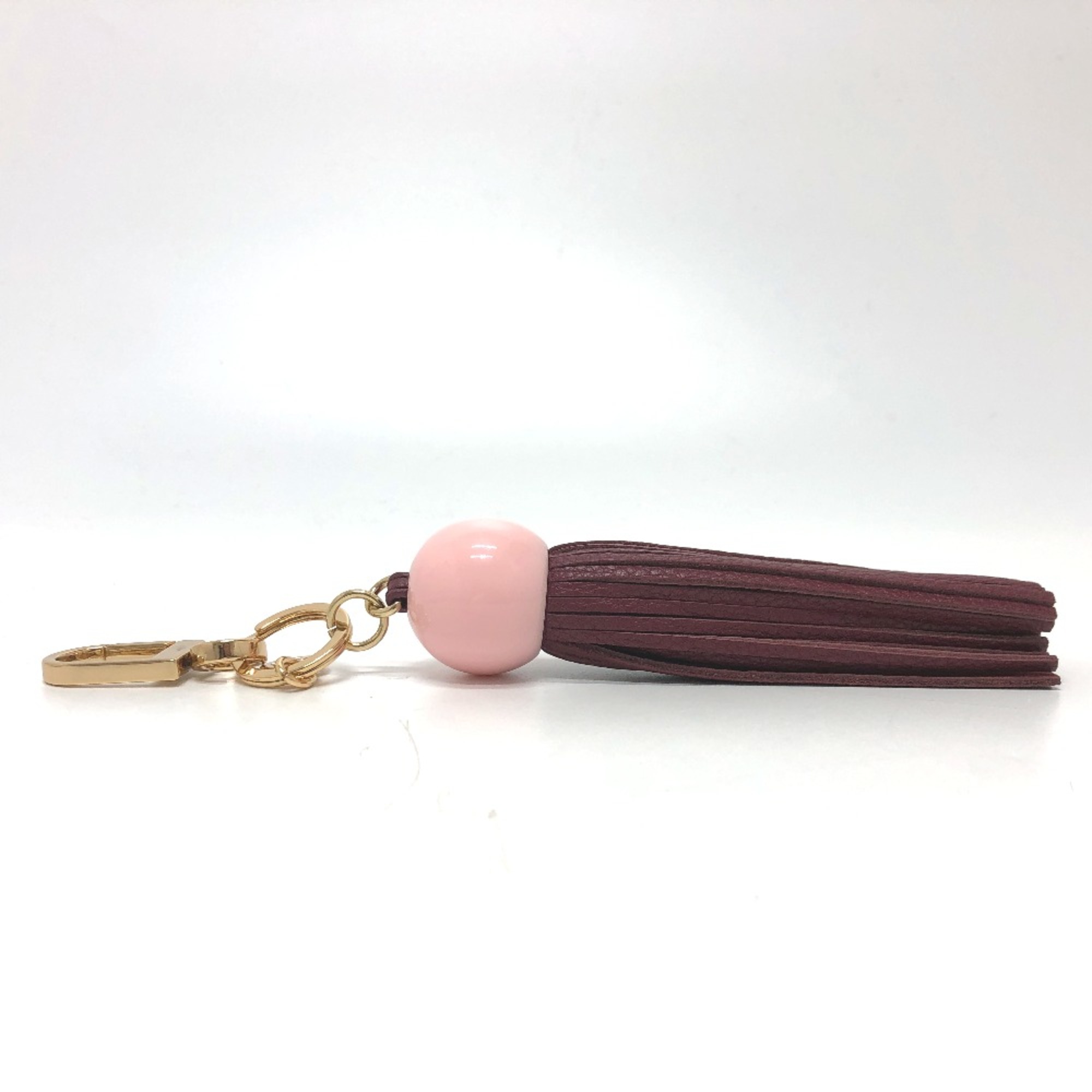 Tory Burch Key Holder Tassel Bag Charm wine-red