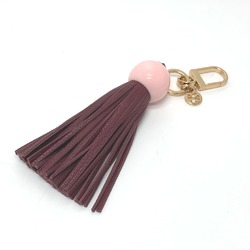 Tory Burch Key Holder Tassel Bag Charm wine-red