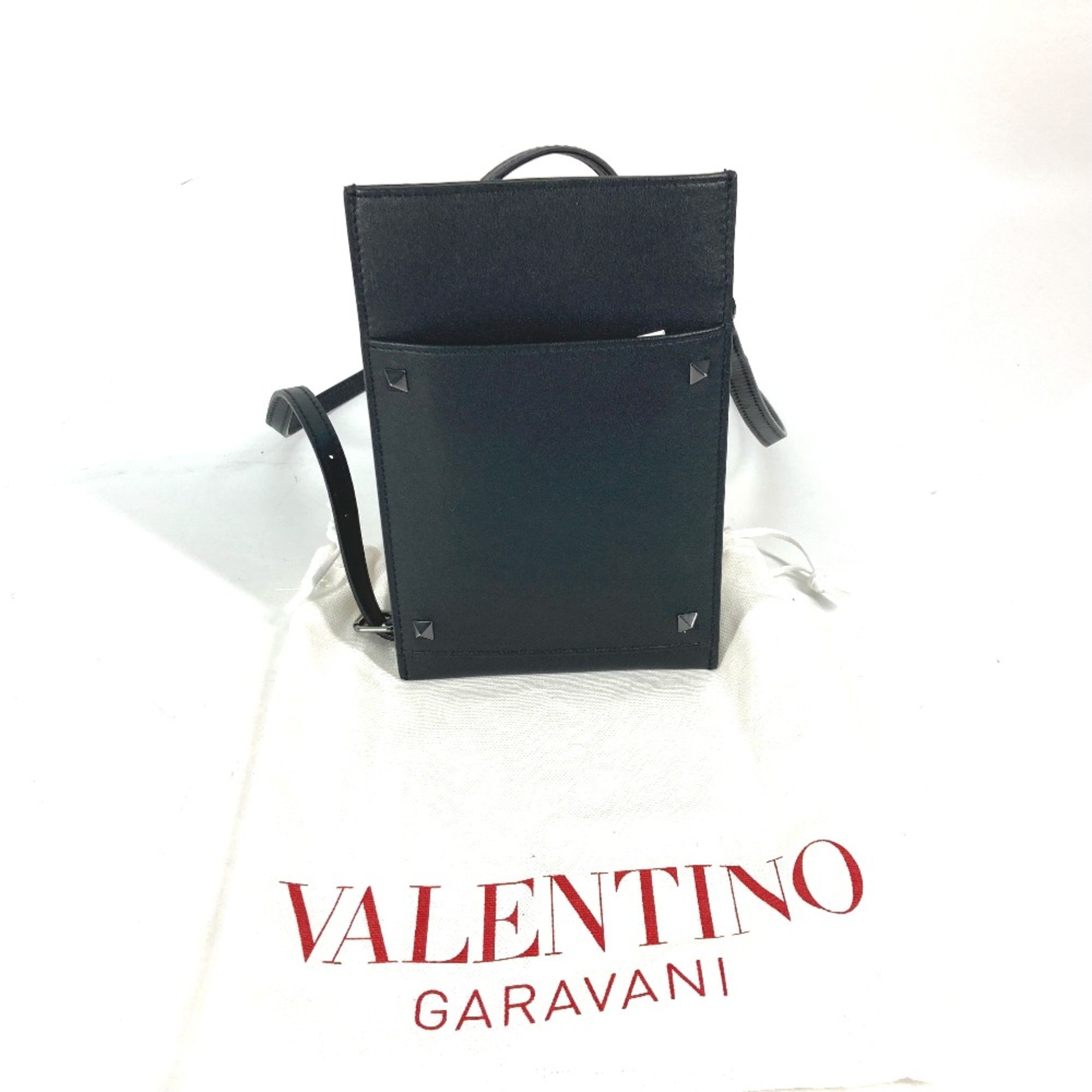 Valentino Bag Crossbody Pochette Studs Shoulder Bag Black