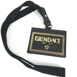 Versace FENDI collaboration ID holder Medusa with neck strap Card Case Black Gold