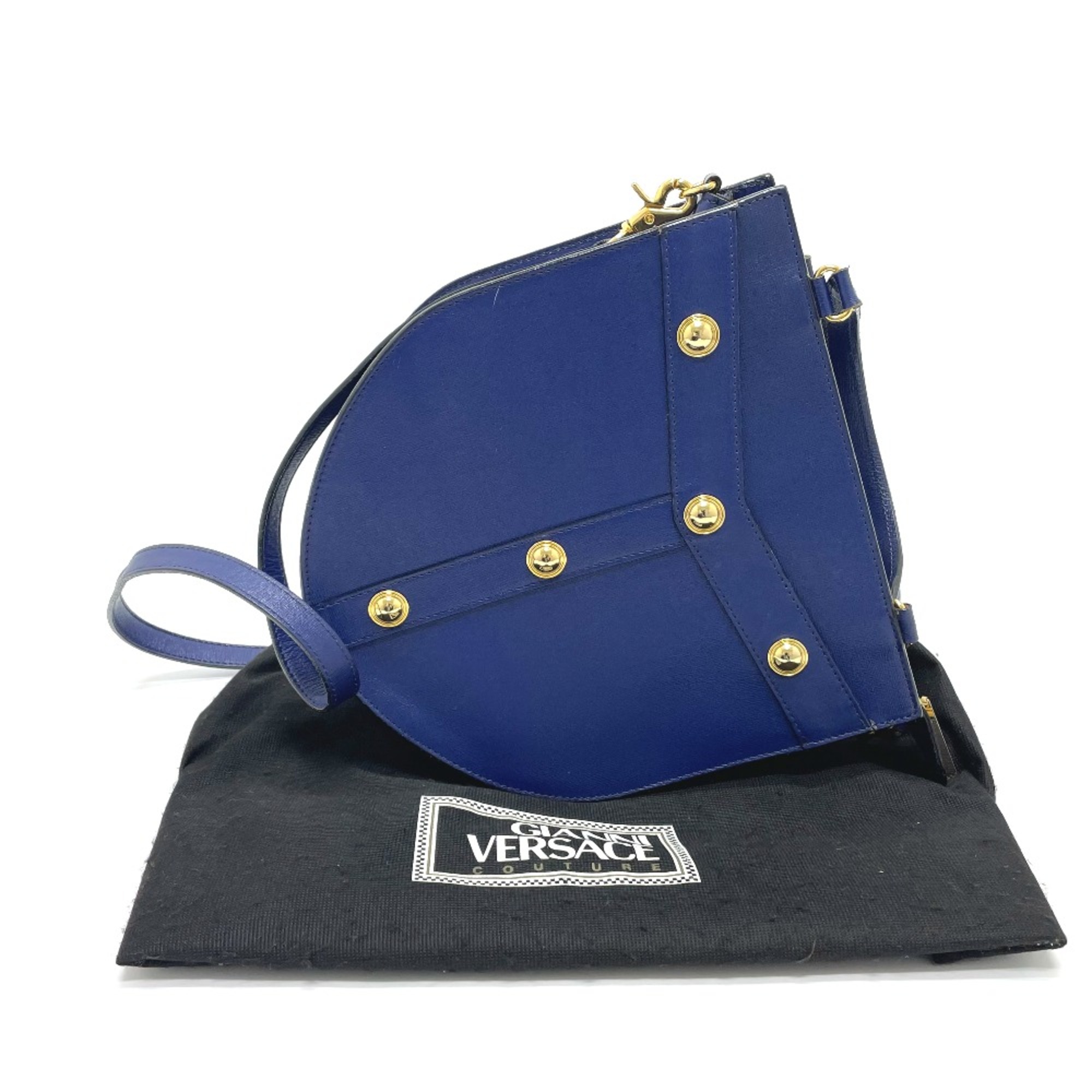 Versace vintage Bag Shoulder Bag Blue x GoldHardware