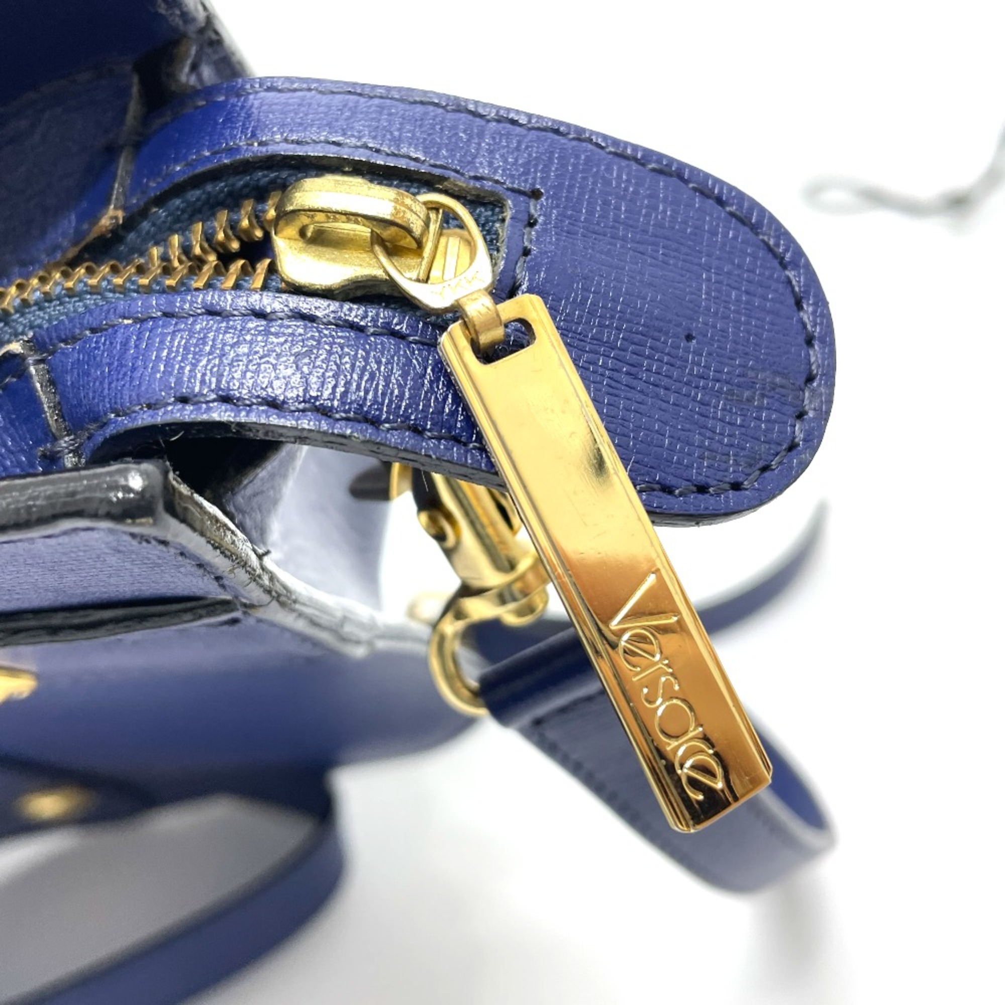 Versace vintage Bag Shoulder Bag Blue x GoldHardware