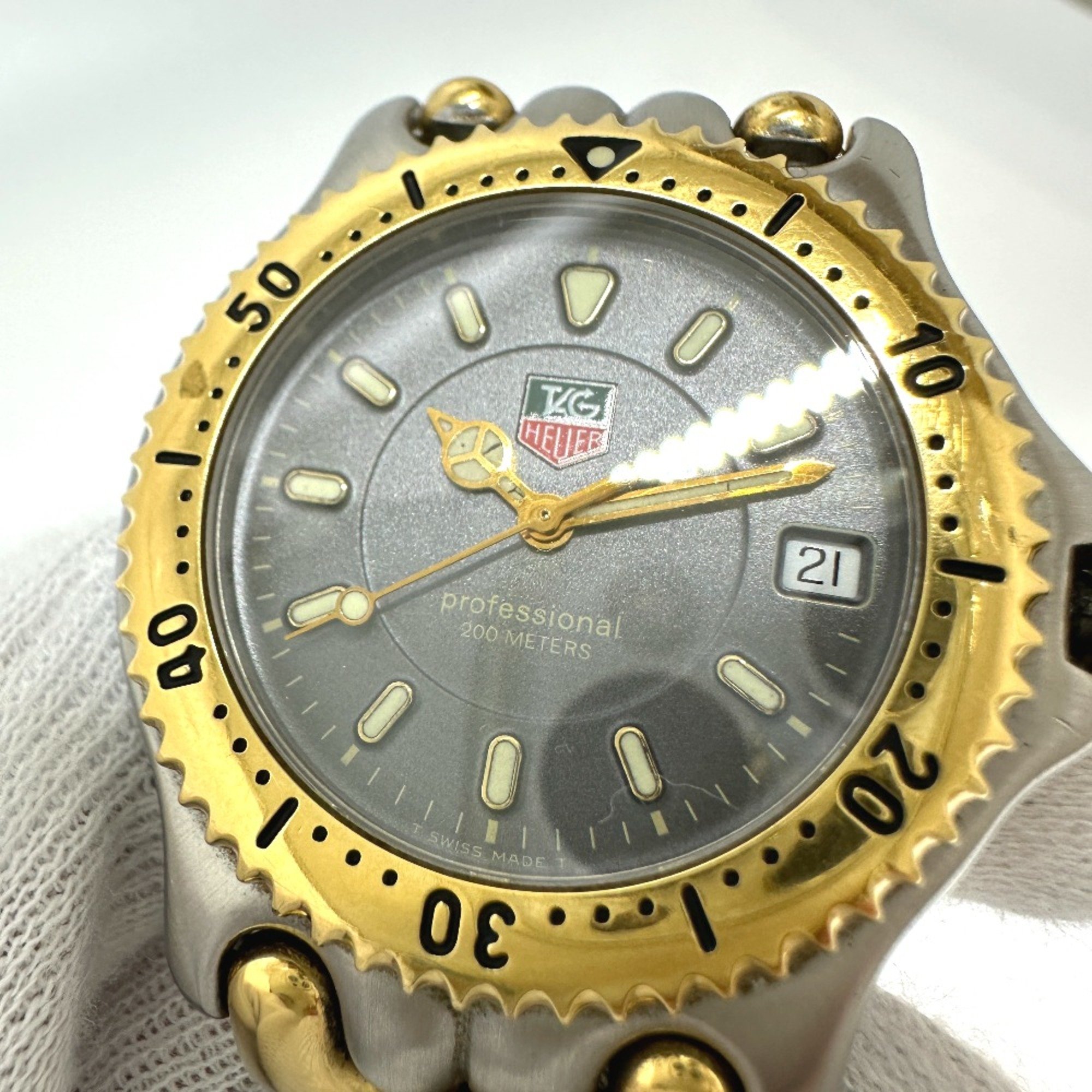 Tag Heuer WG1120 cell Quartz date Wristwatch Silver/Gold