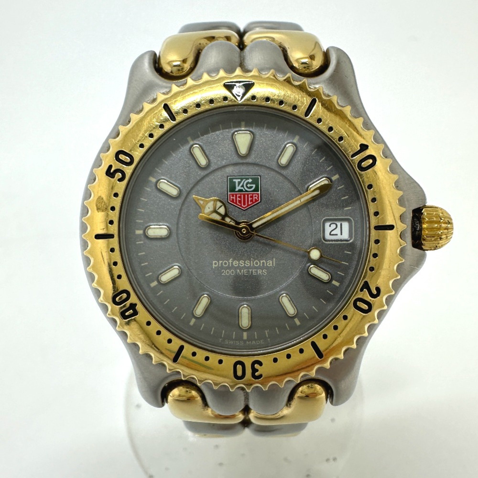 Tag Heuer WG1120 cell Quartz date Wristwatch Silver/Gold