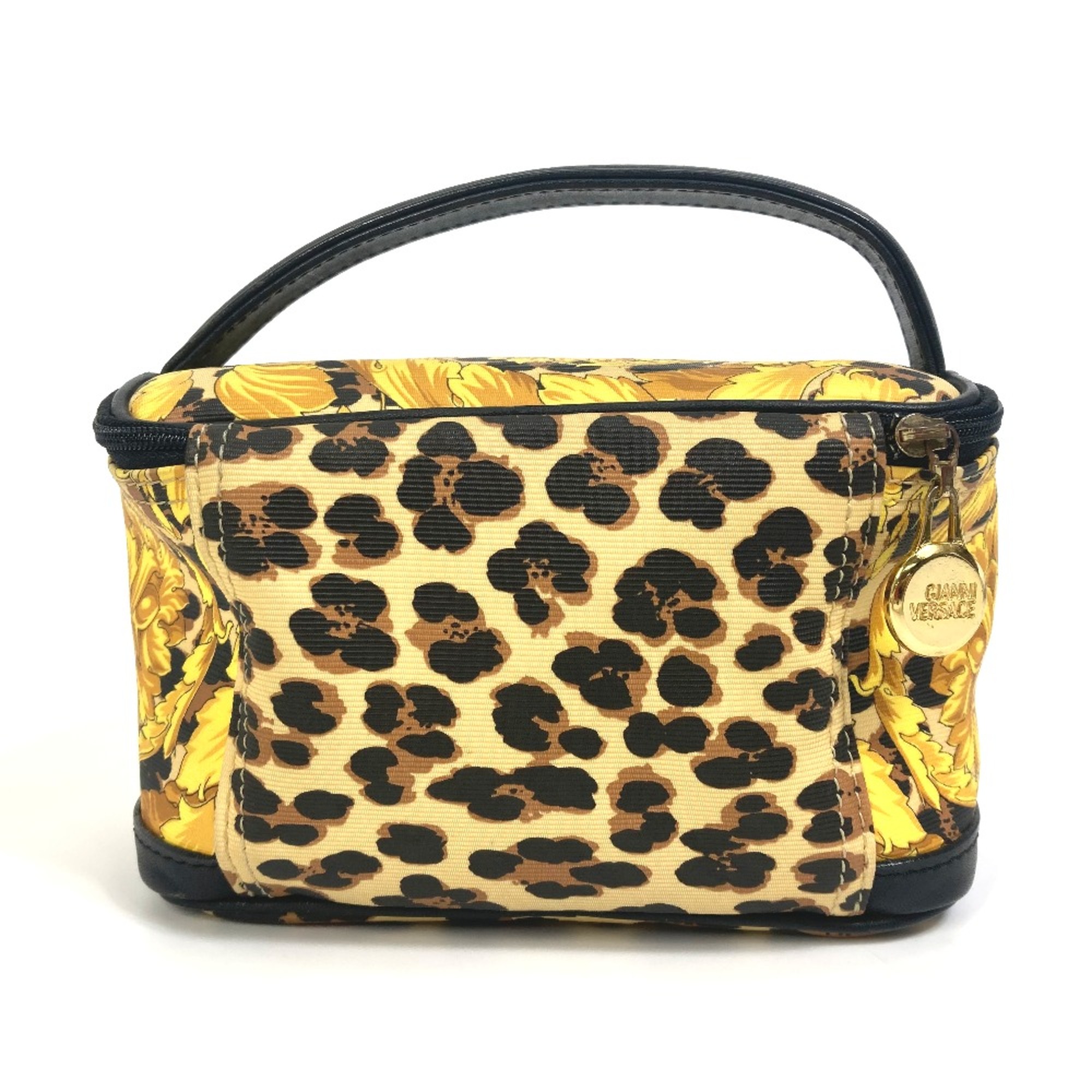 Versace Overall handle Bag Hand Bag Vanity bag yellow