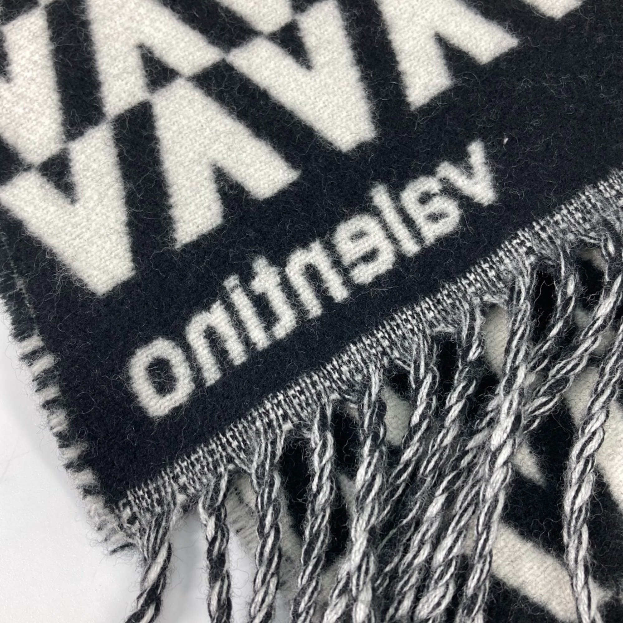 Valentino bicolor fringe Scarf Black White