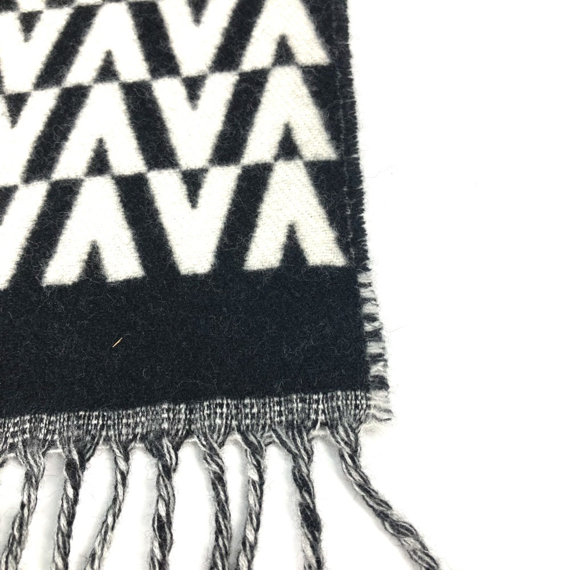 Valentino bicolor fringe Scarf Black White