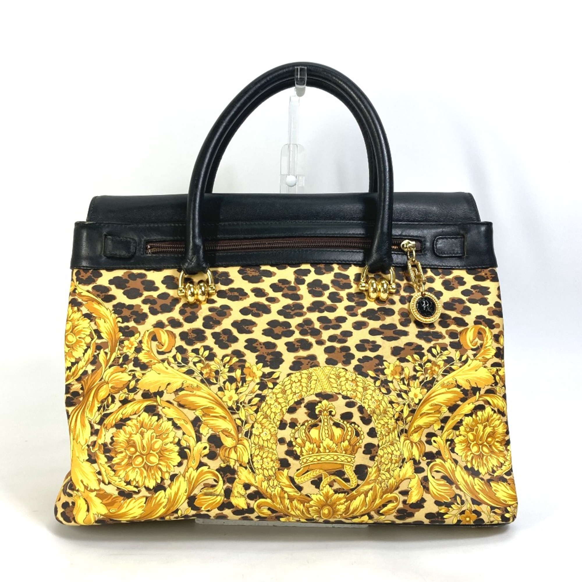 Versace Shoulder Bag Tote Bag Shoulder bag vintage with flap Hand Bag yellow Black