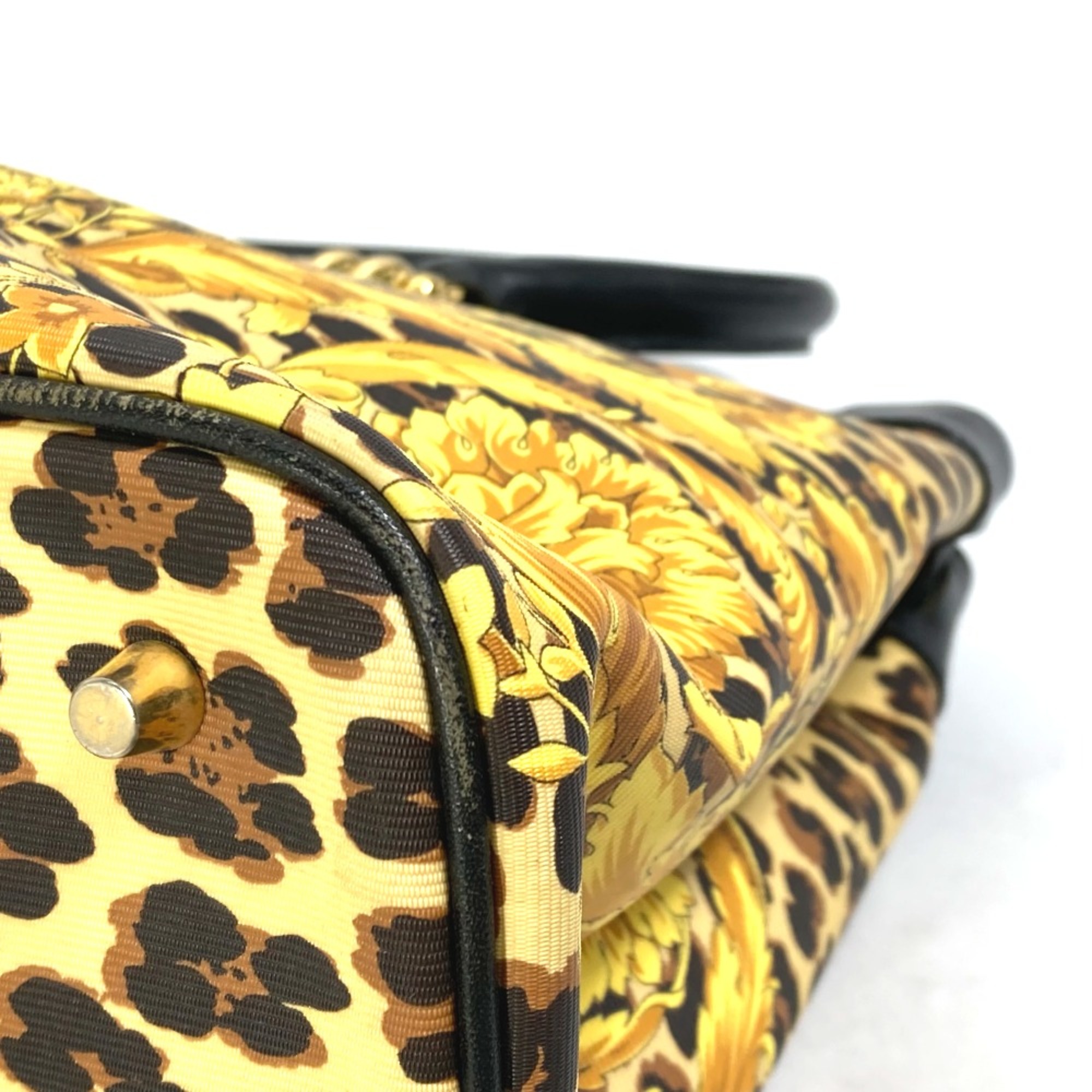 Versace Shoulder Bag Tote Bag Shoulder bag vintage with flap Hand Bag yellow Black