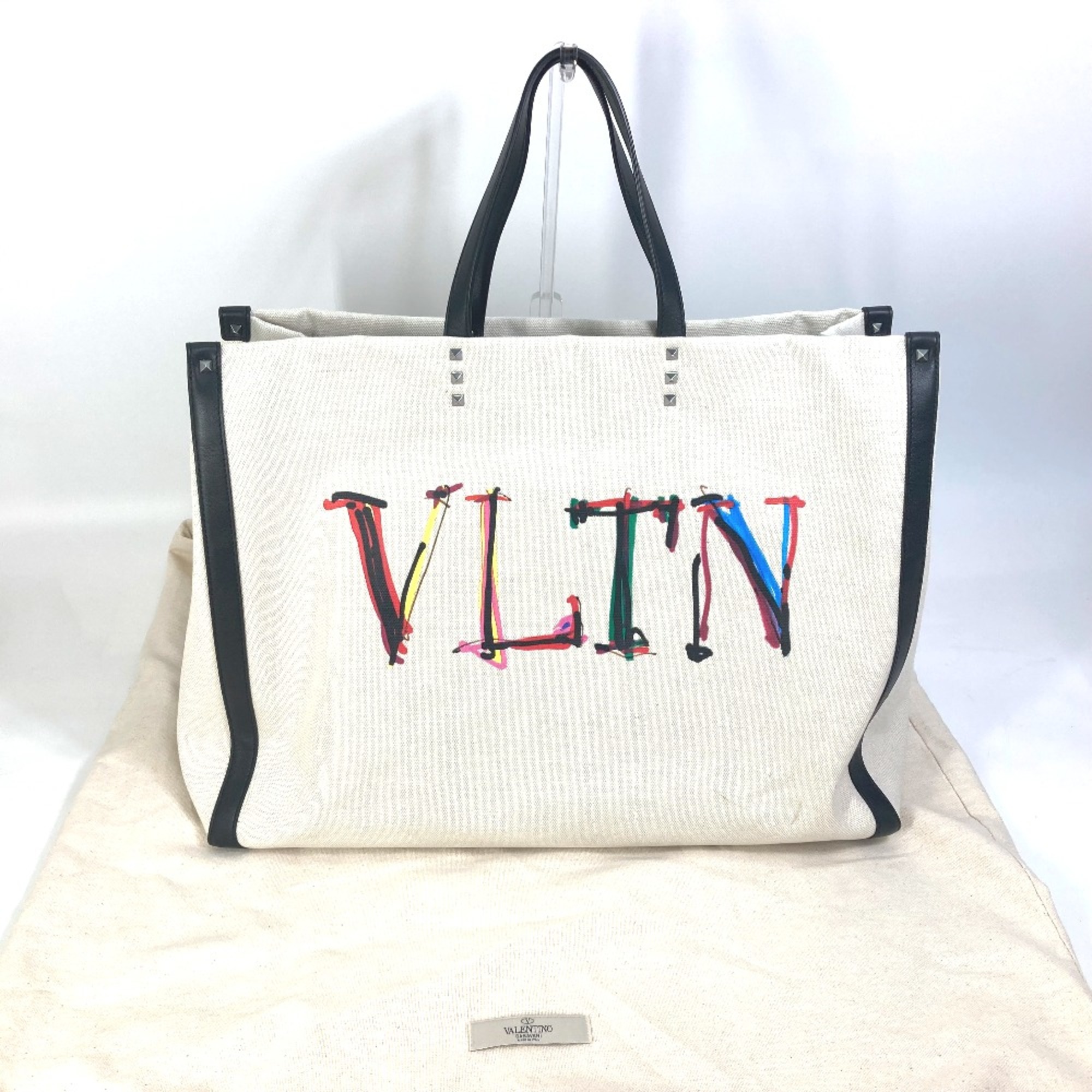 Valentino VY2B0A34GWU Logo studs Bag Shoulder Bag Tote Bag Beige