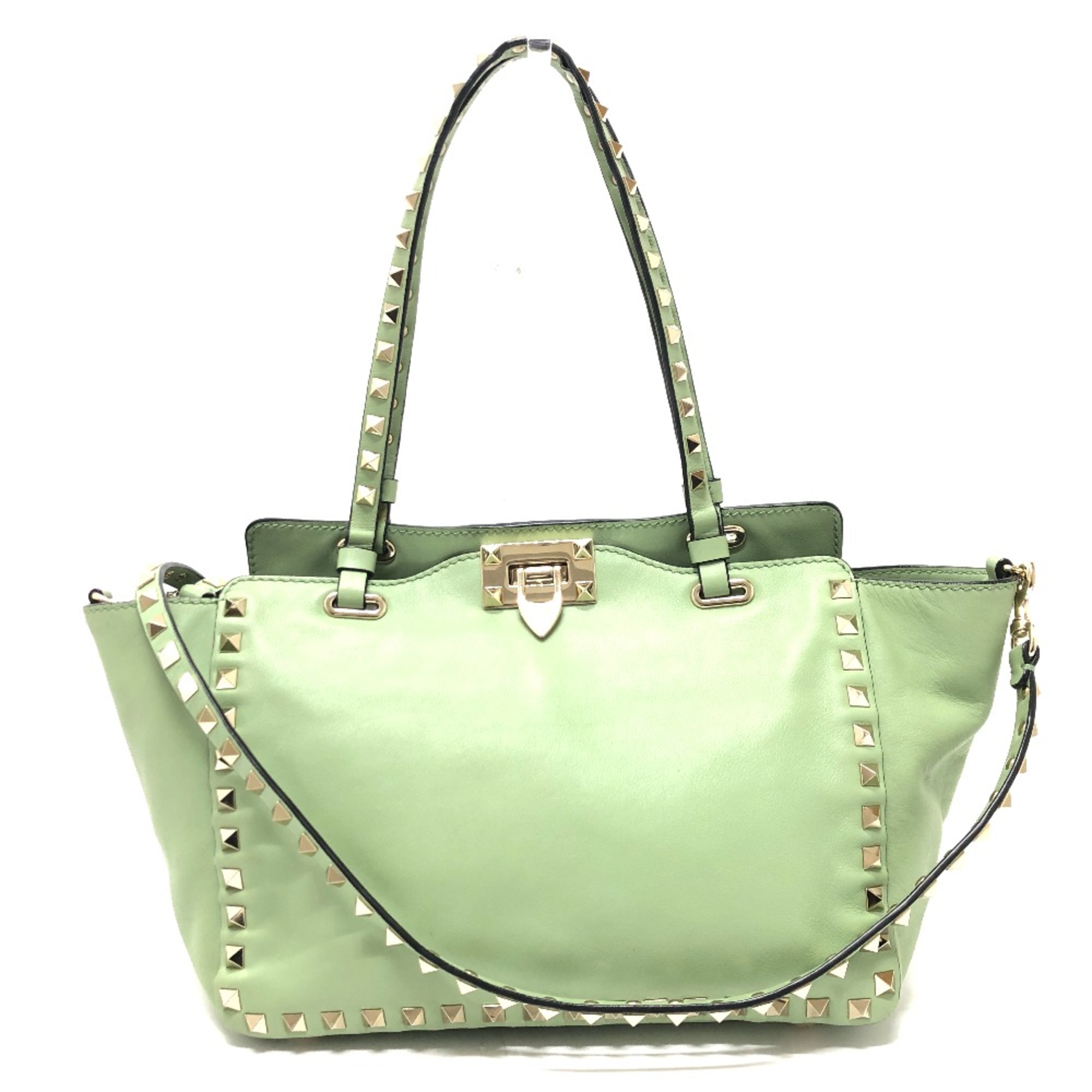 Valentino-Galavani Rock studs 2WAY bag bag Shoulder Bag Green GoldHardware