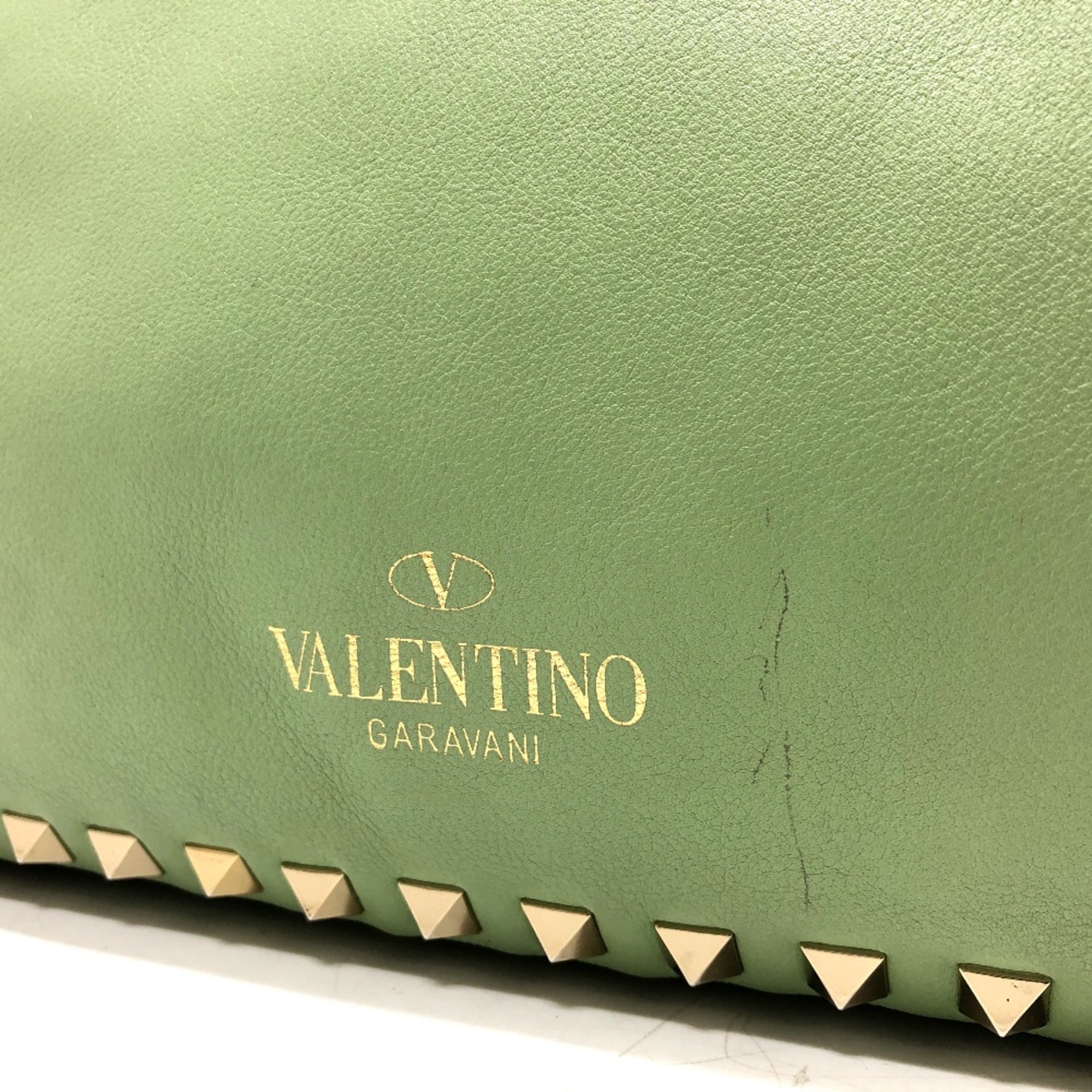 Valentino-Galavani Rock studs 2WAY bag bag Shoulder Bag Green GoldHardware