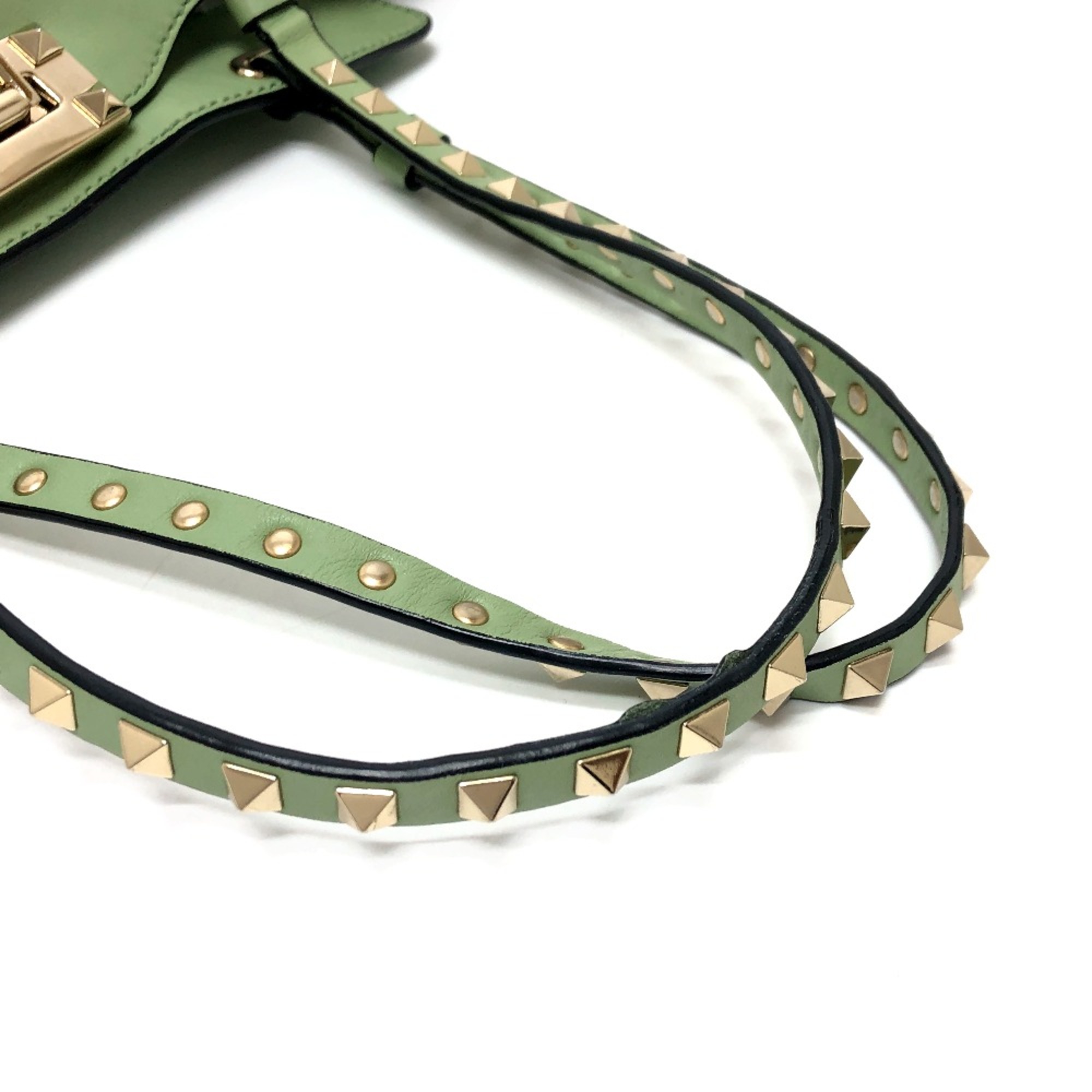 Valentino-Galavani Rock studs 2WAY bag bag Shoulder Bag Green GoldHardware