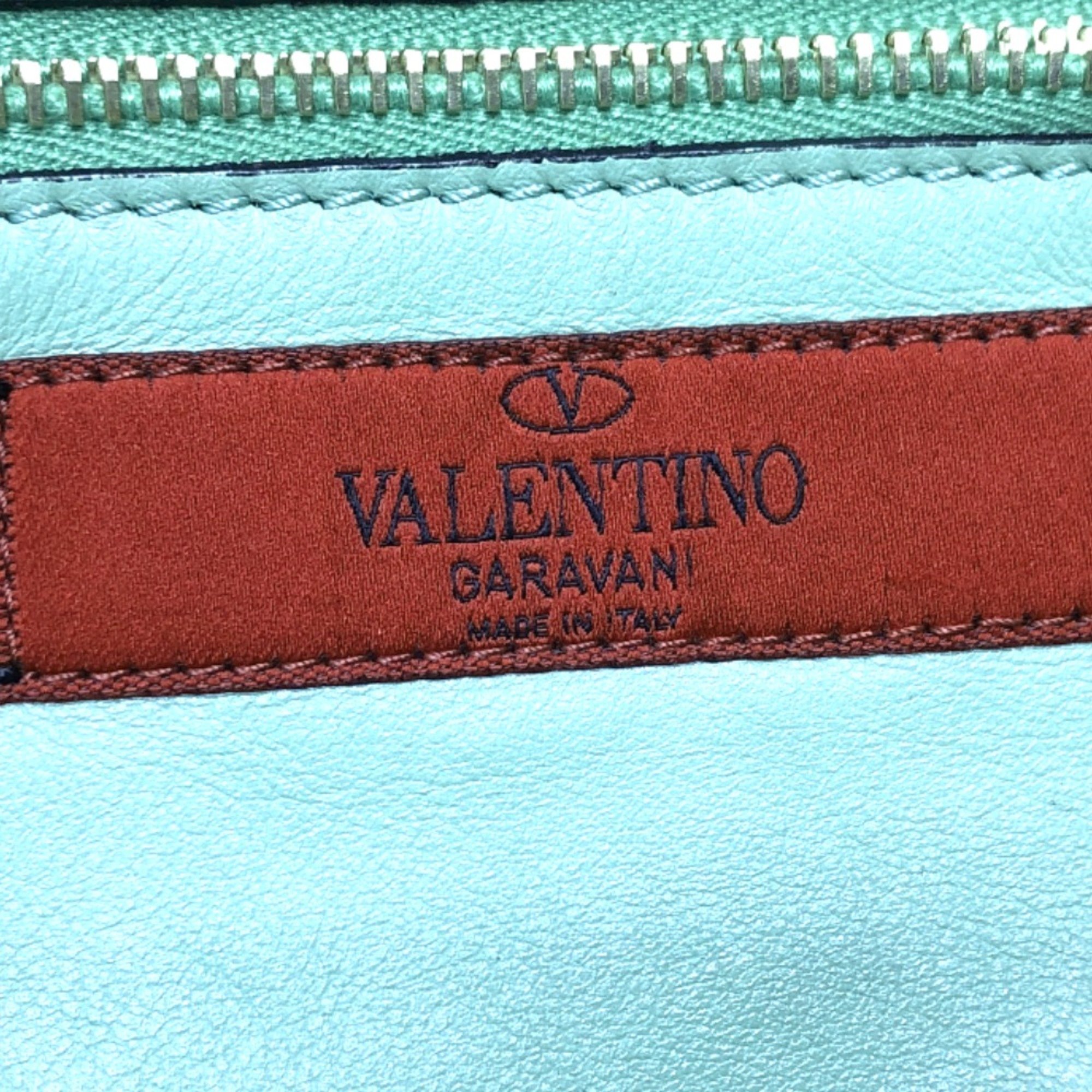 Valentino-Galavani Rock studs 2WAY bag bag Shoulder Bag Green GoldHardware