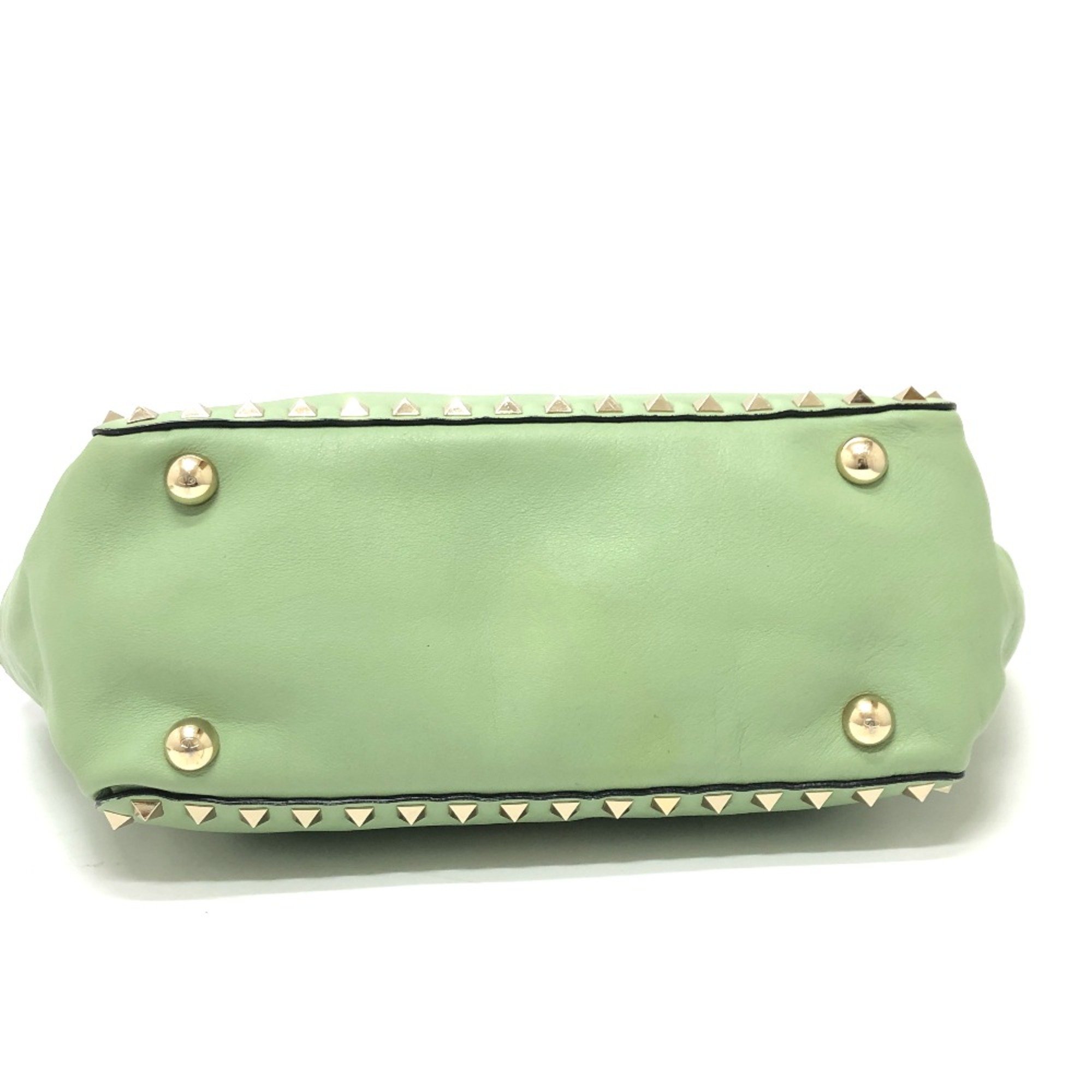 Valentino-Galavani Rock studs 2WAY bag bag Shoulder Bag Green GoldHardware