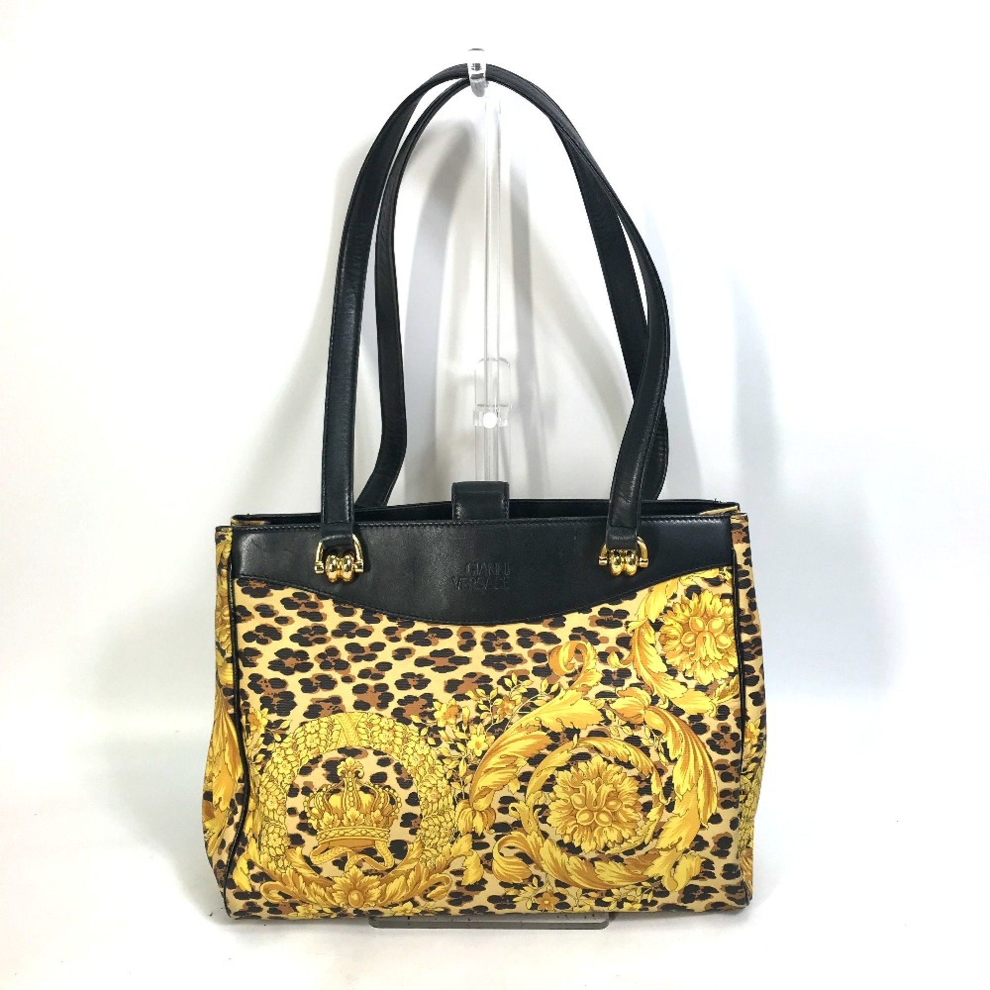 Versace vintage Tote Bag Shoulder bag Shoulder Bag yellow Black