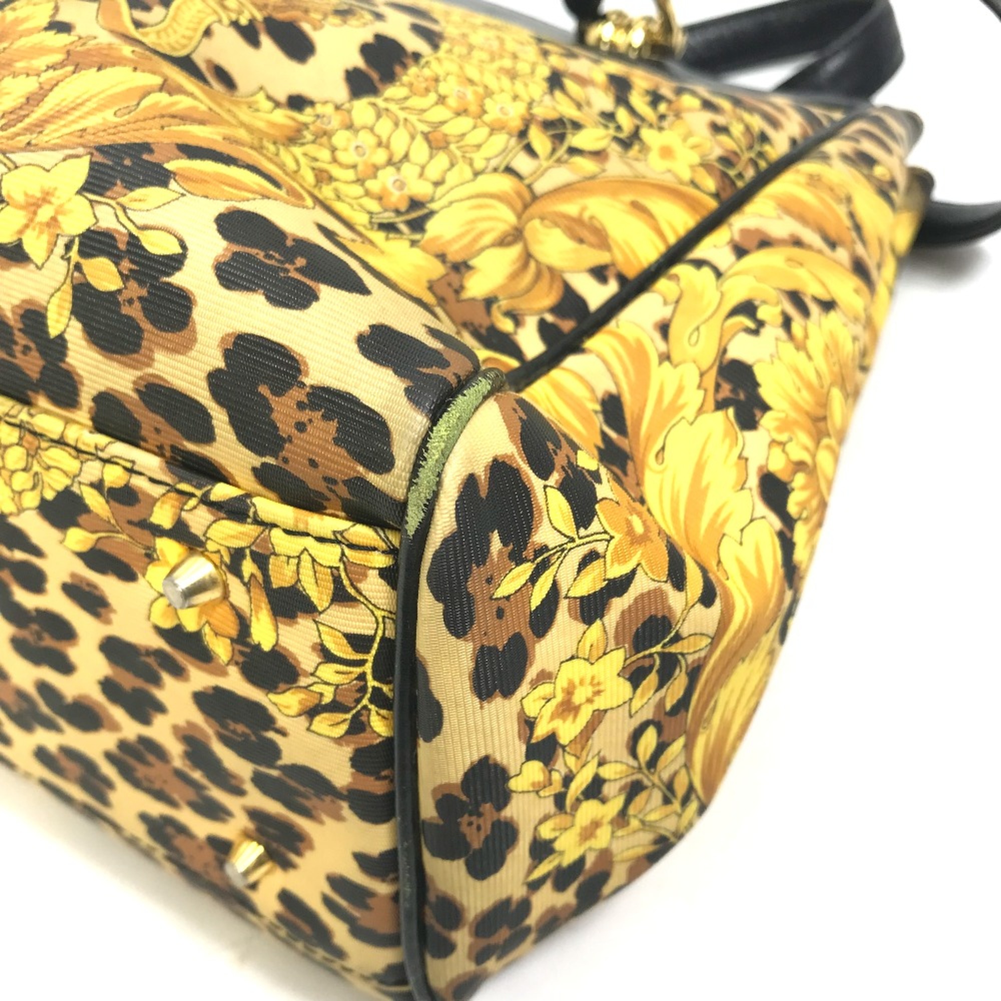 Versace vintage Tote Bag Shoulder bag Shoulder Bag yellow Black