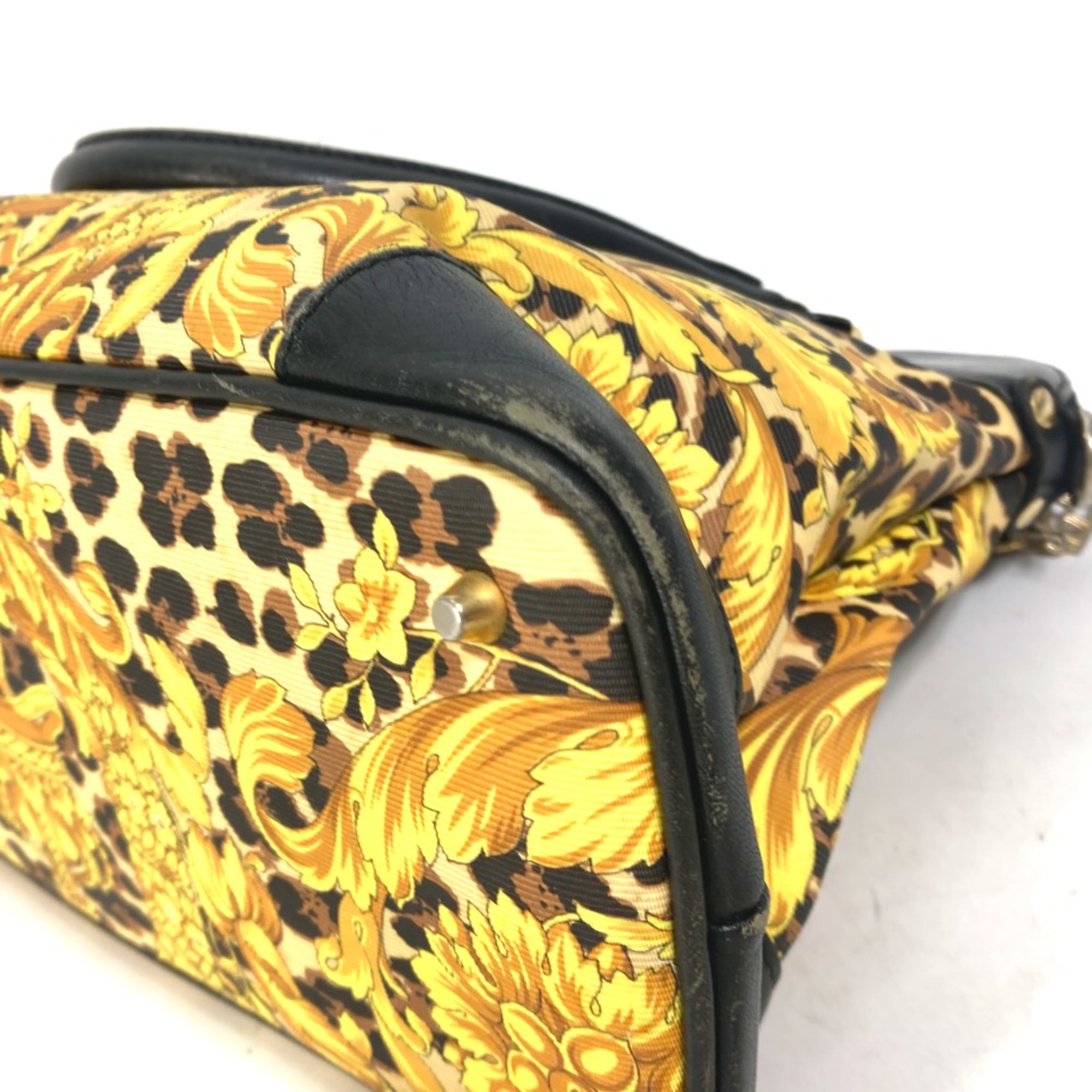 Versace Tote Bag Shoulder Bag vintage Hand Bag yellow Black