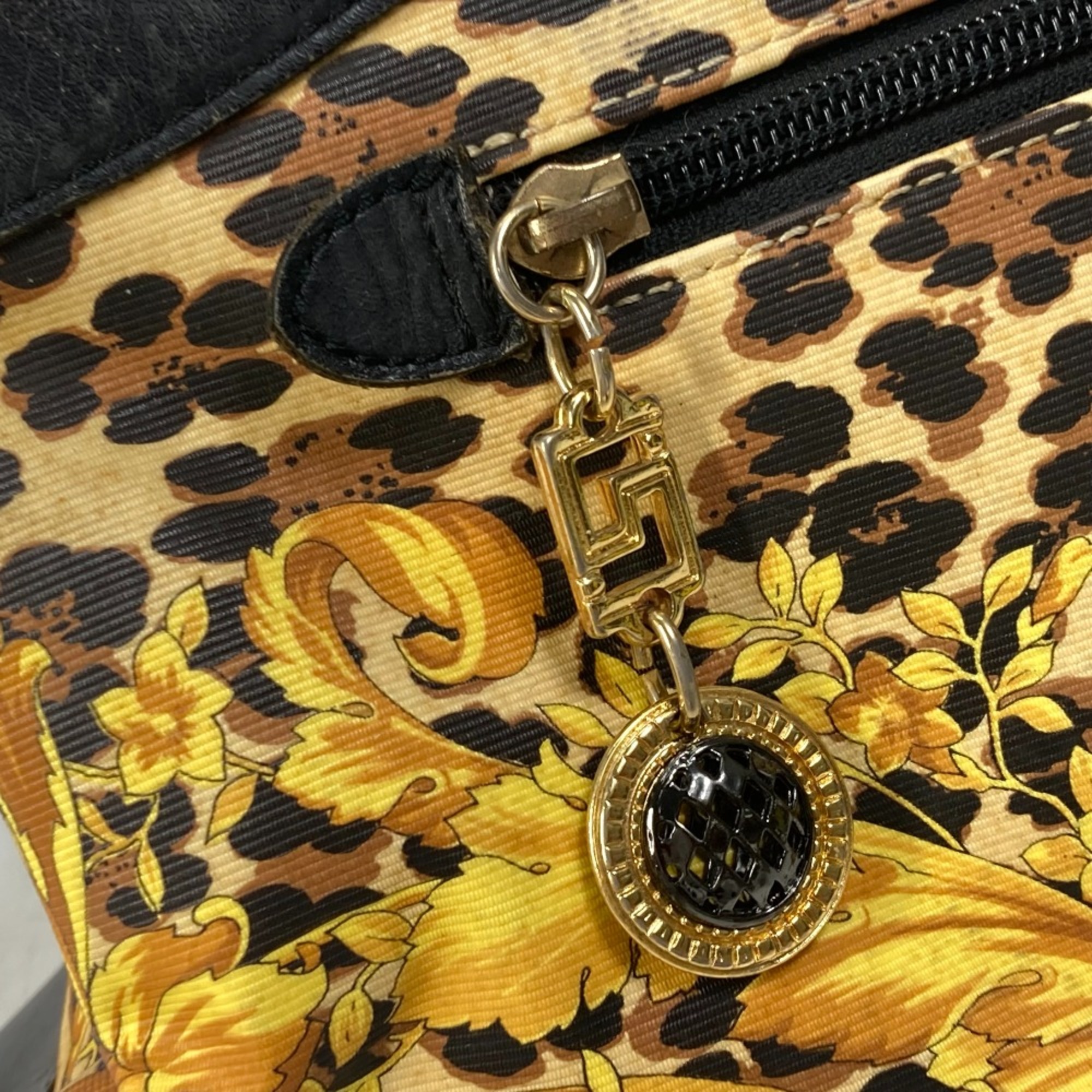 Versace Tote Bag Shoulder Bag vintage Hand Bag yellow Black