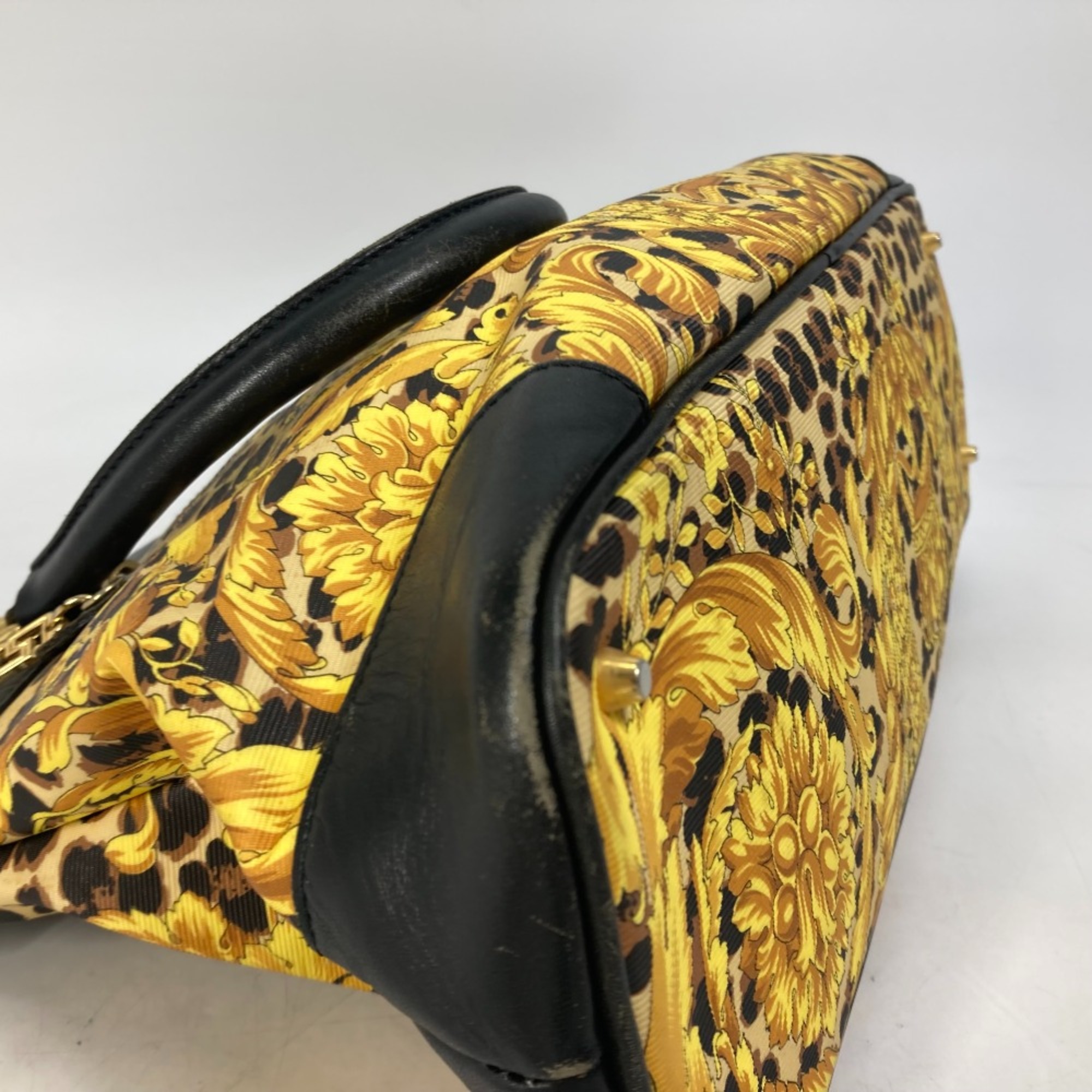 Versace Tote Bag Shoulder Bag vintage Hand Bag yellow Black