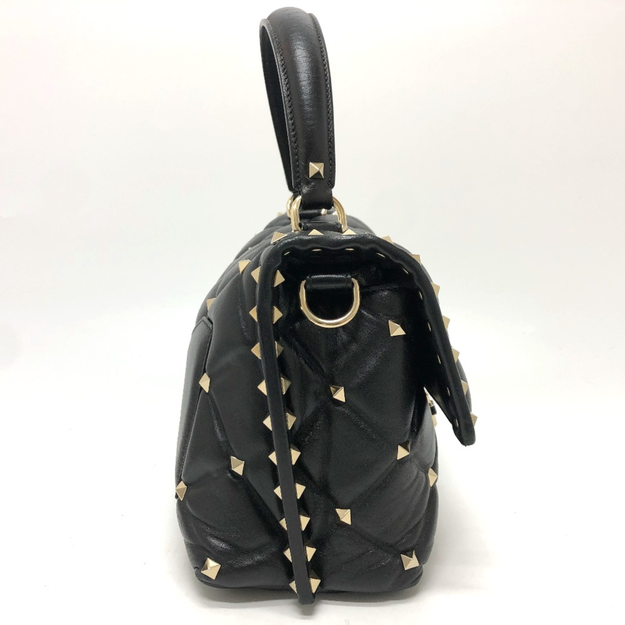 Valentino-Galavani BL-PB55NAP0 Rock studs 2WAY Shoulder Bag Black GoldHardware