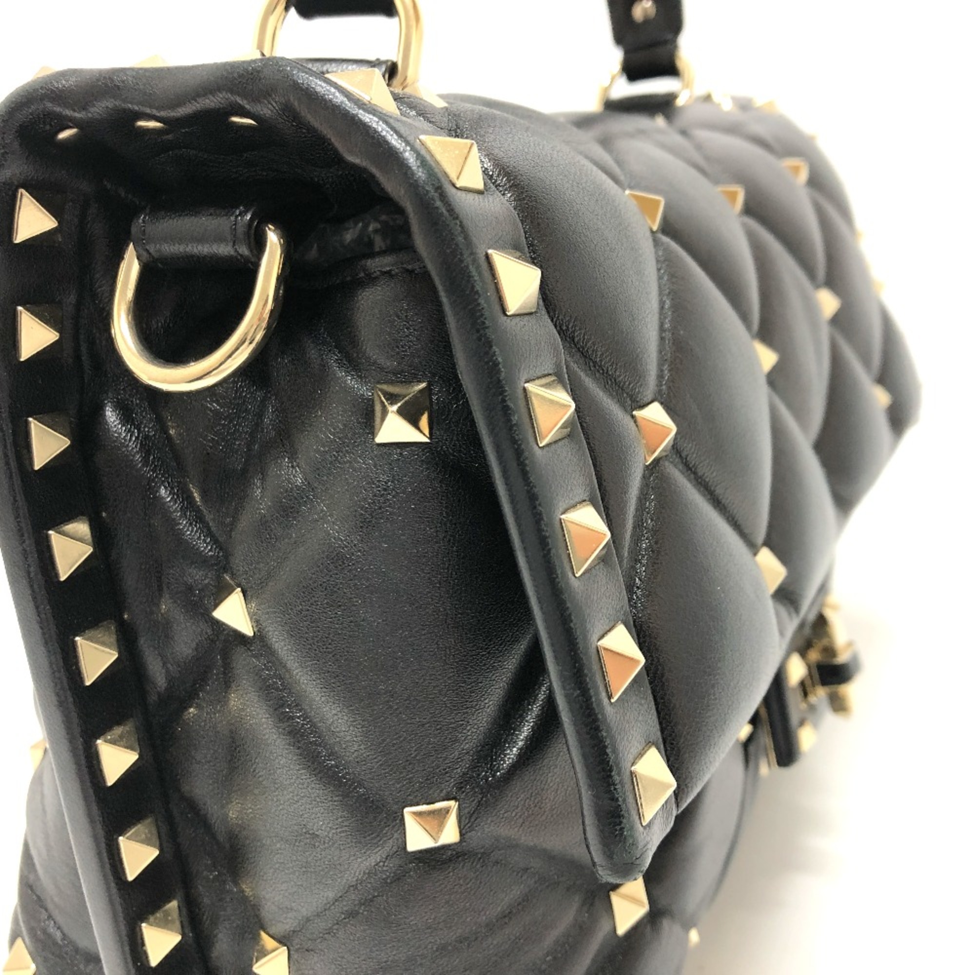 Valentino-Galavani BL-PB55NAP0 Rock studs 2WAY Shoulder Bag Black GoldHardware