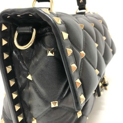 Valentino-Galavani BL-PB55NAP0 Rock studs 2WAY Shoulder Bag Black GoldHardware