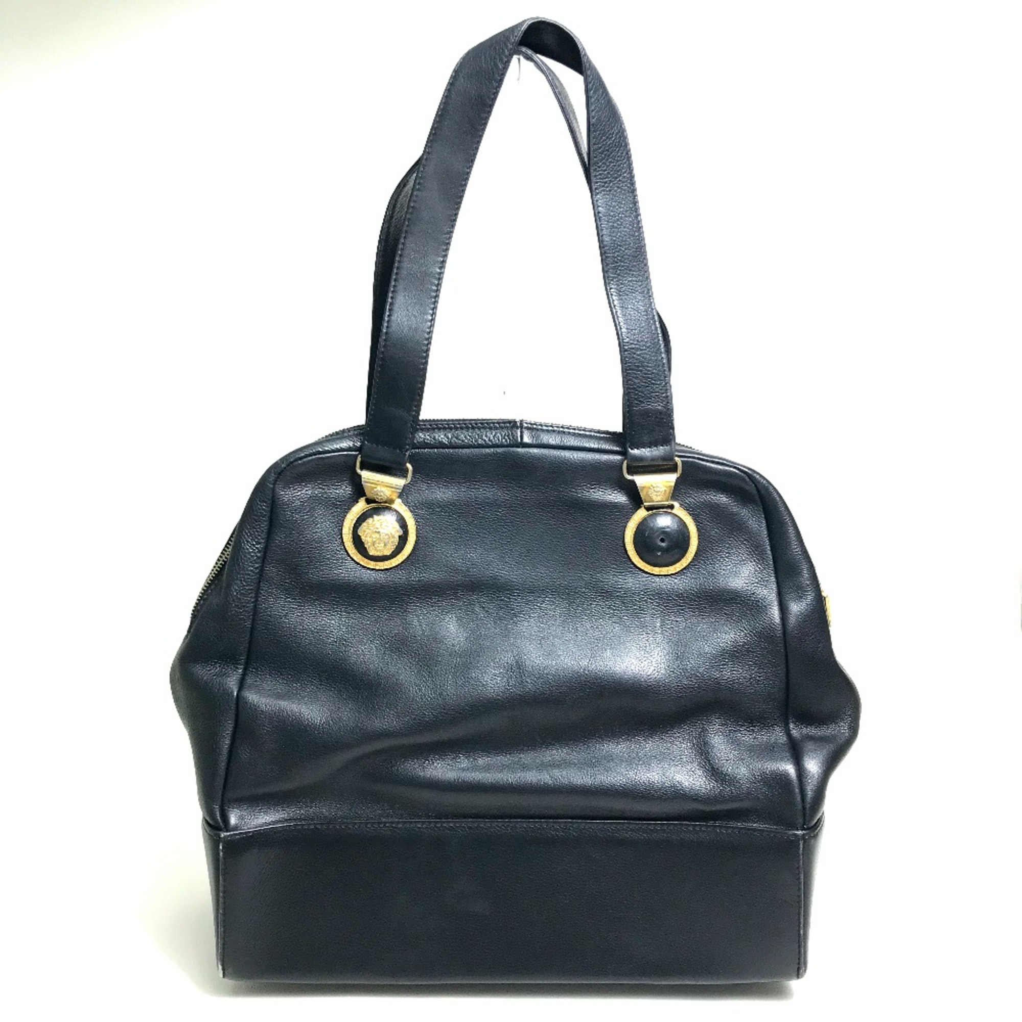 Gianni-Versace Shoulder Bag Duffle Bag Hand Bag Black