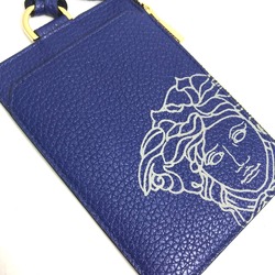 Versace Fragment case Wallet Coin Compartment with strap coin purse blue