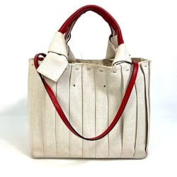 Valentino-Galavani Atelier Bag 2WAY Hand Bag natural Beige/Red