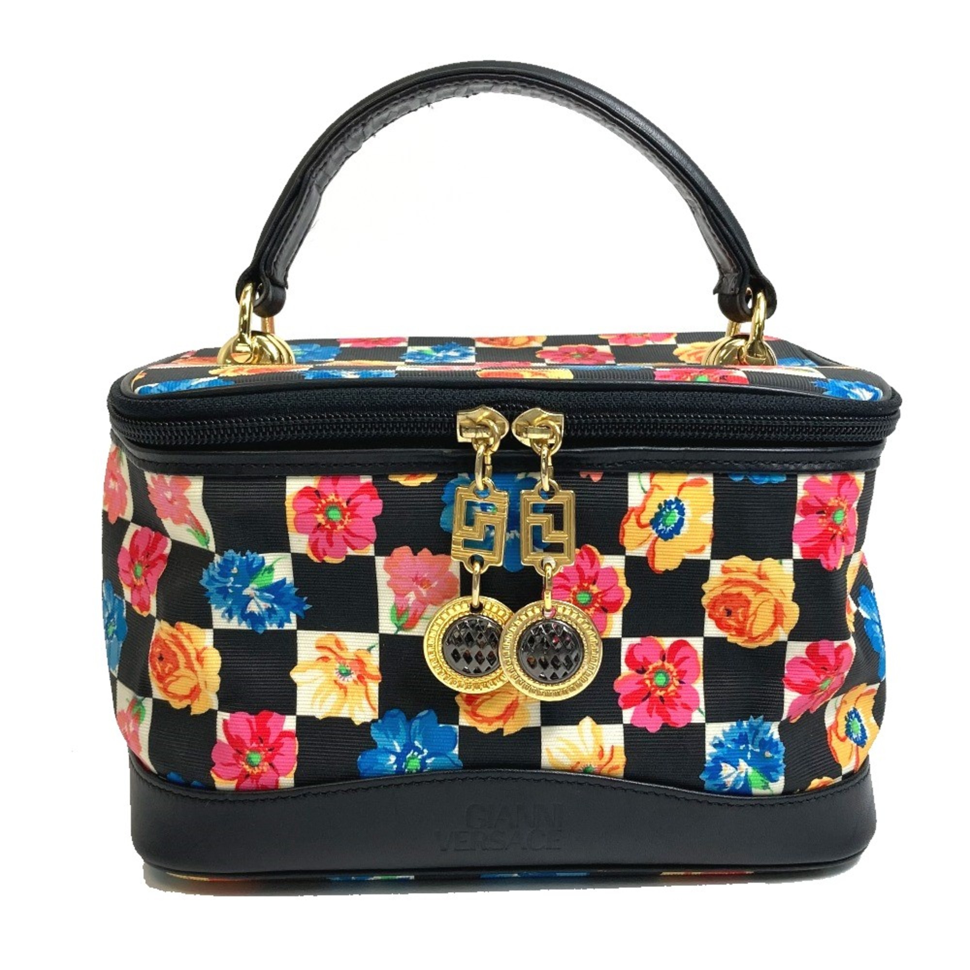 Versace Bag Hand Bag Vanity bag Black x Multicolore