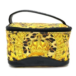 Versace Leopard Bag Hand Bag Vanity bag Yellow x Black