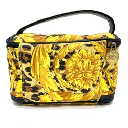 Versace Leopard Bag Hand Bag Vanity bag Yellow x Black