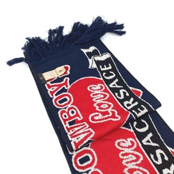 Versace fringe Scarf Navy Red