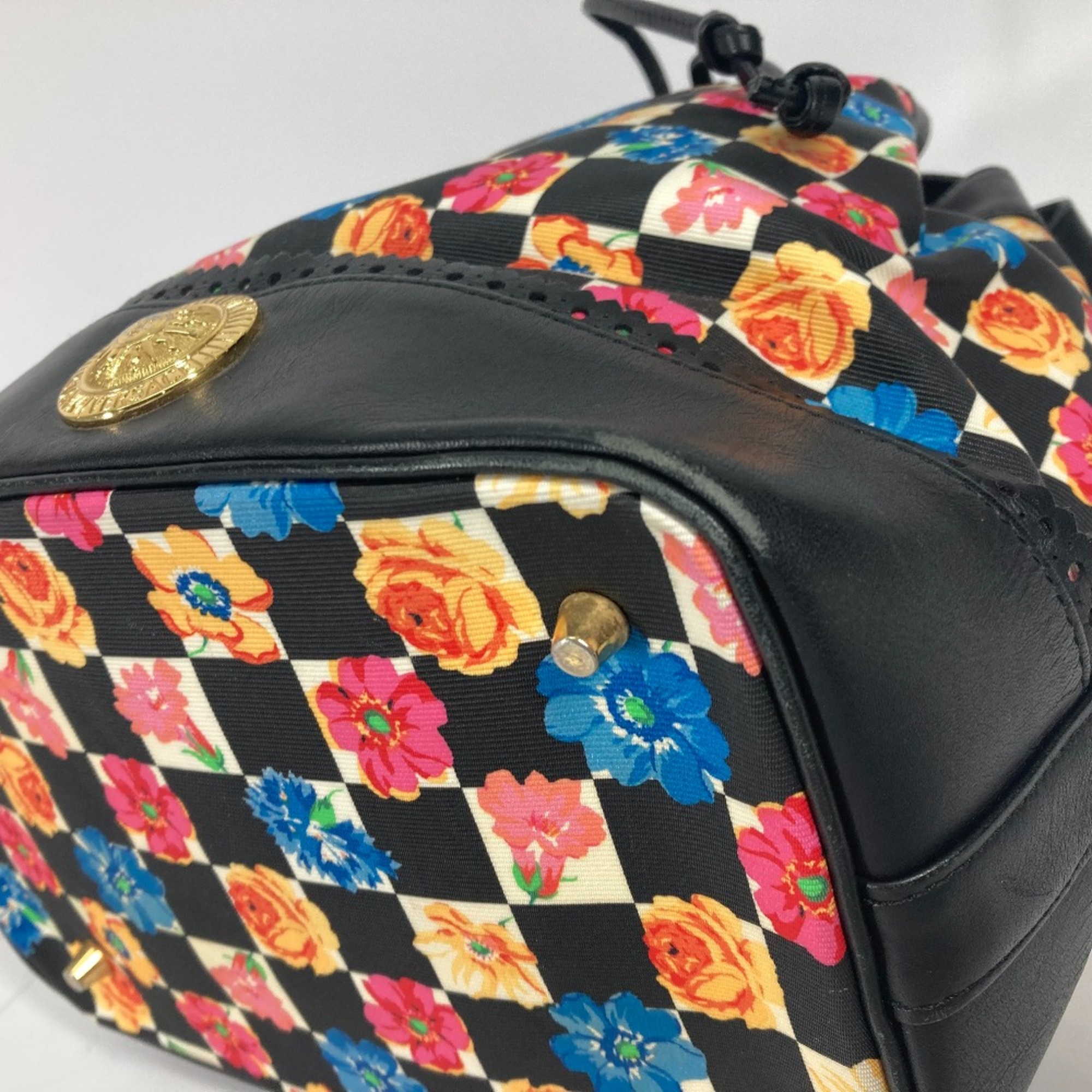 Versace Floral chain bag Drawstring crossbody Shoulder Bag Multicolore Black