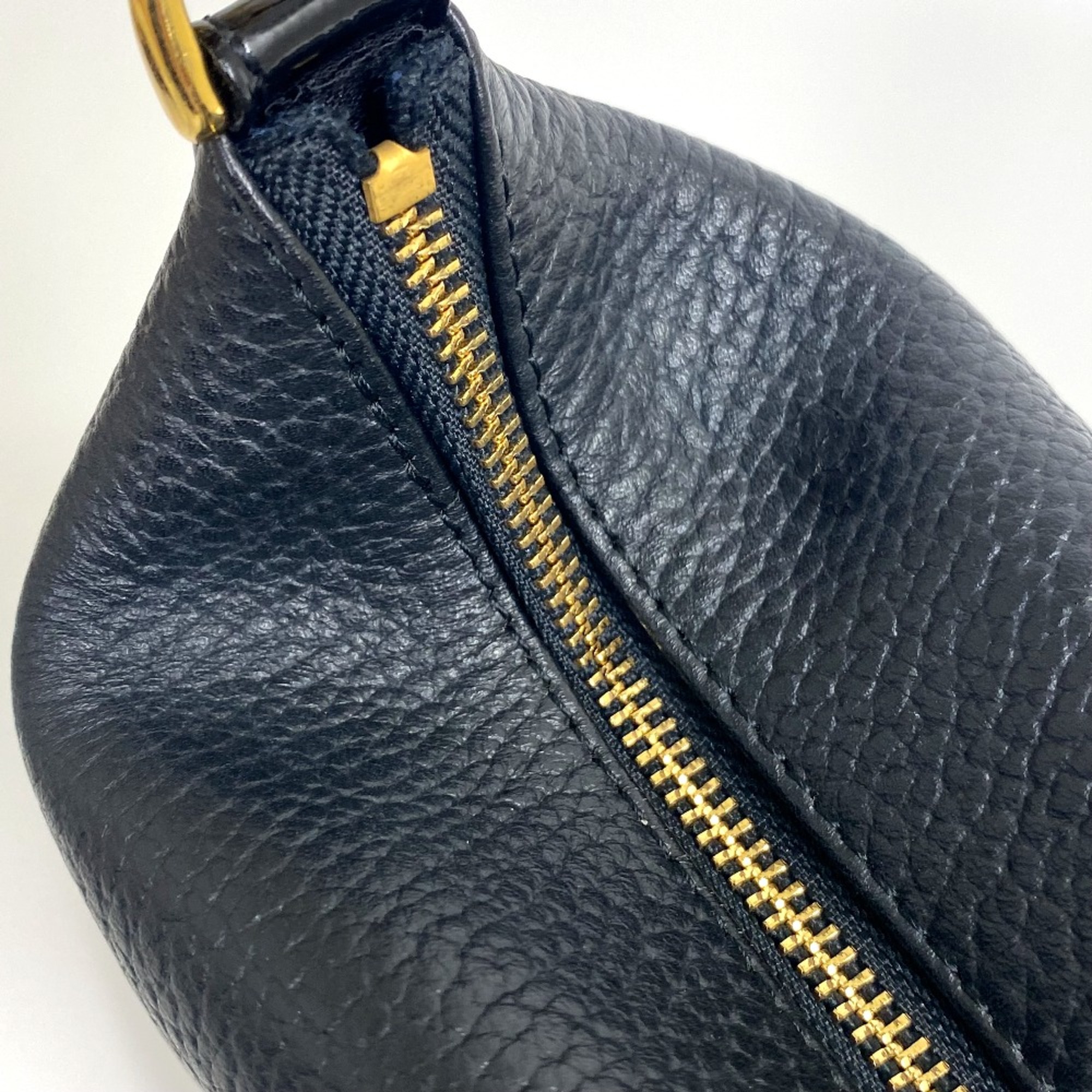 Versace Pouch Bag Hand Bag Vanity bag Black GoldHardware