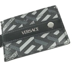 Versace With D-ring Business Card Holder Pass Case Card Case Black gray