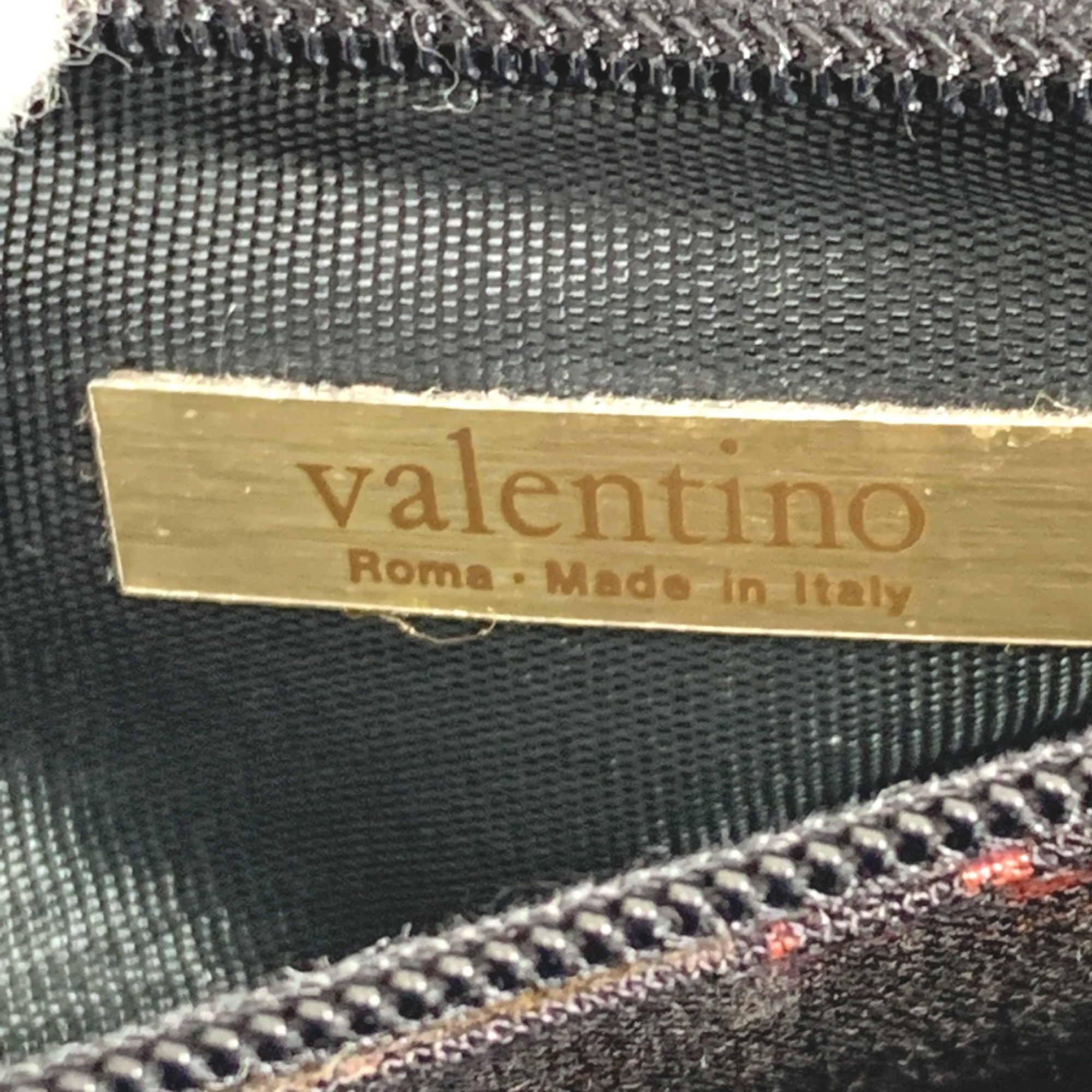 Valentino logo bag vintage Shoulder Bag Black GoldHardware