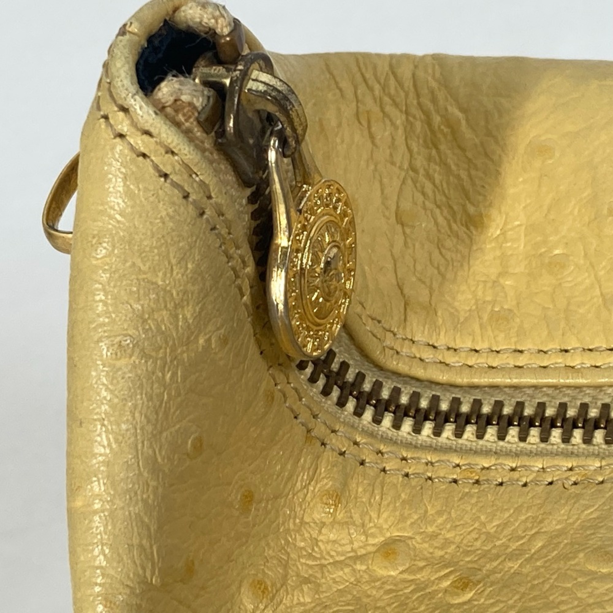 Versace vintage vanity bag bag pouch Hand Bag yellow