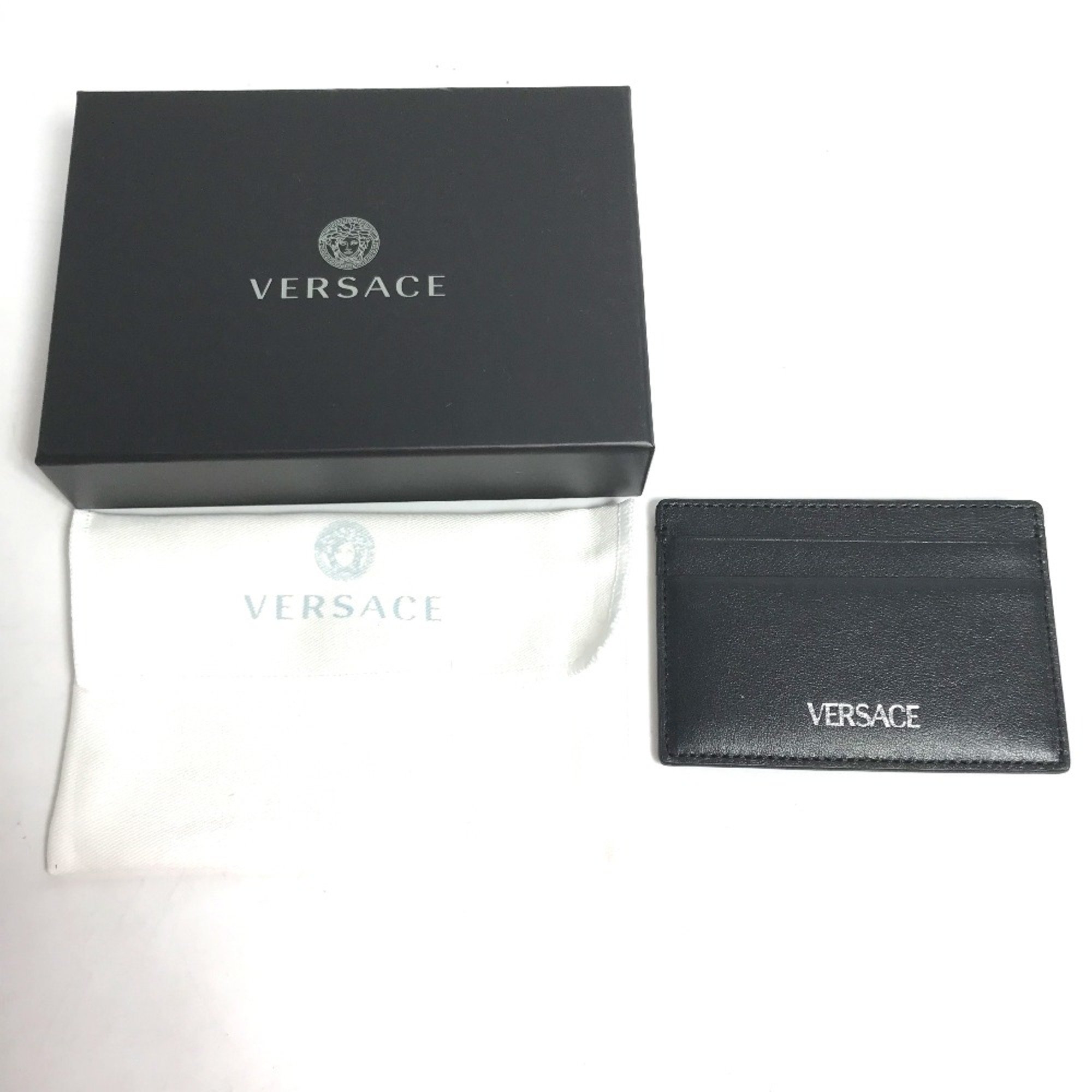 Versace Business Card Holder Pass Case Card Case Black