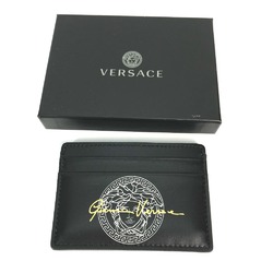 Versace Business Card Holder Pass Case Card Case Black White