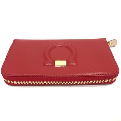 Salvatore Ferragamo Gancini Wallet Long Wallet Red GoldHardware